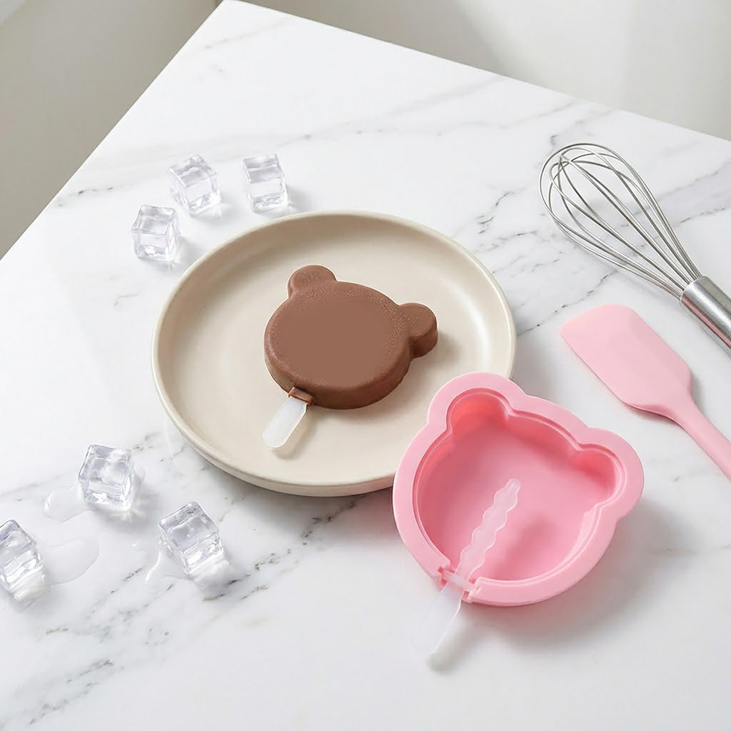 Anna-Kaci 2-Piece Silicone Popsicle Mold Set Reusable Nonstick Ice Pop Maker with Easy Release Design