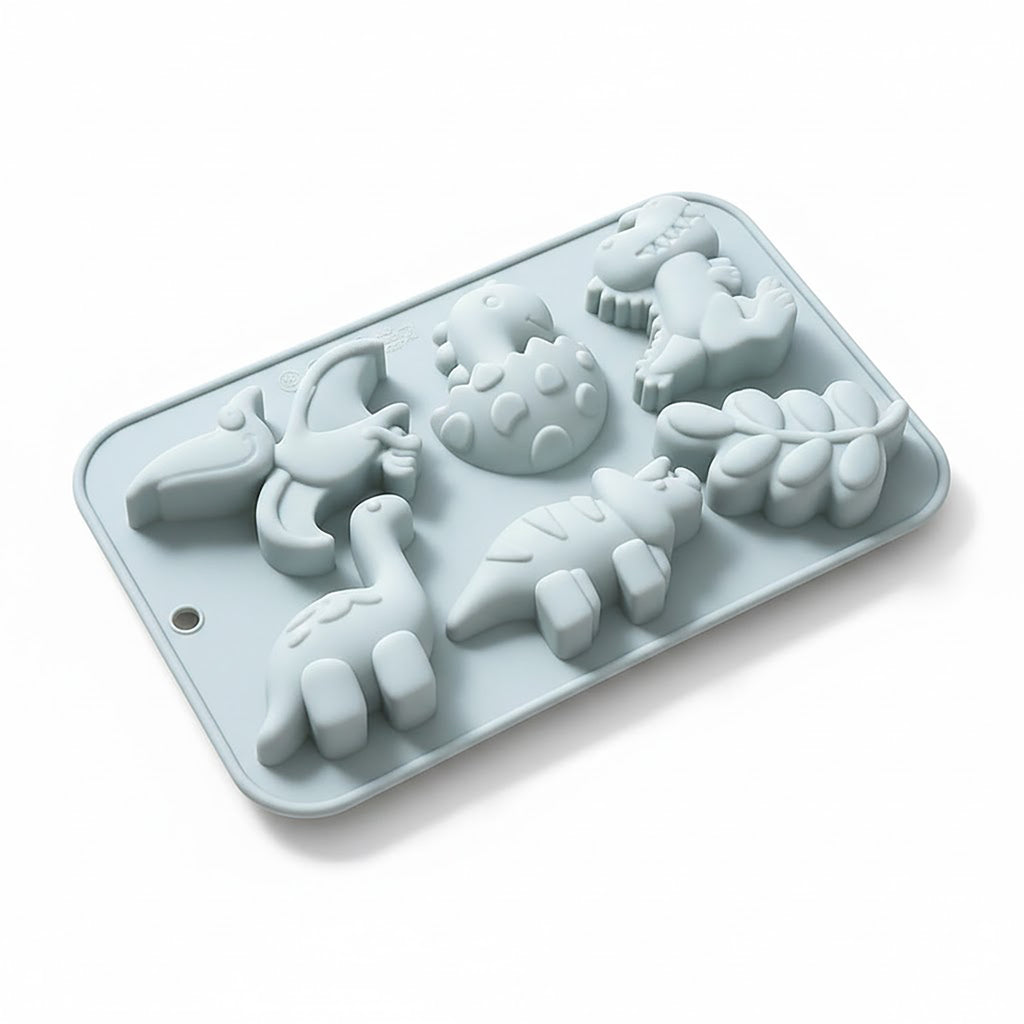 Anna-Kaci 2-Piece Dinosaur Silicone Baking Mold Set Nonstick Flexible Chocolate Candy Dessert Mold