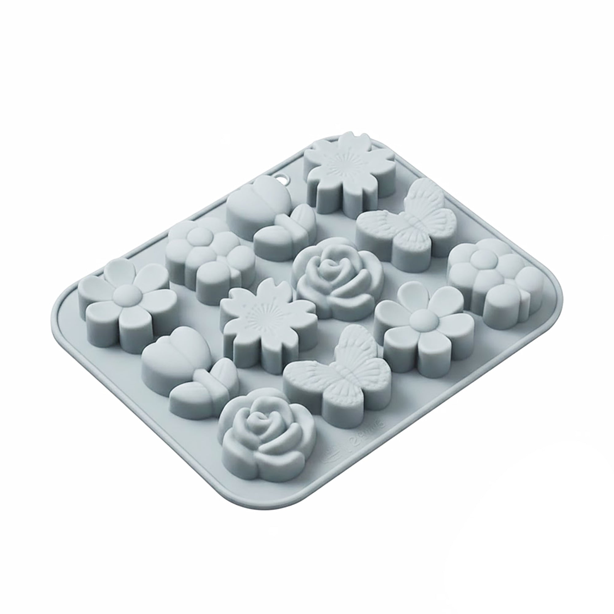 Anna-Kaci 2-Piece Silicone Flower and Butterfly Baking Mold Set Nonstick Flexible Candy Chocolate Mold