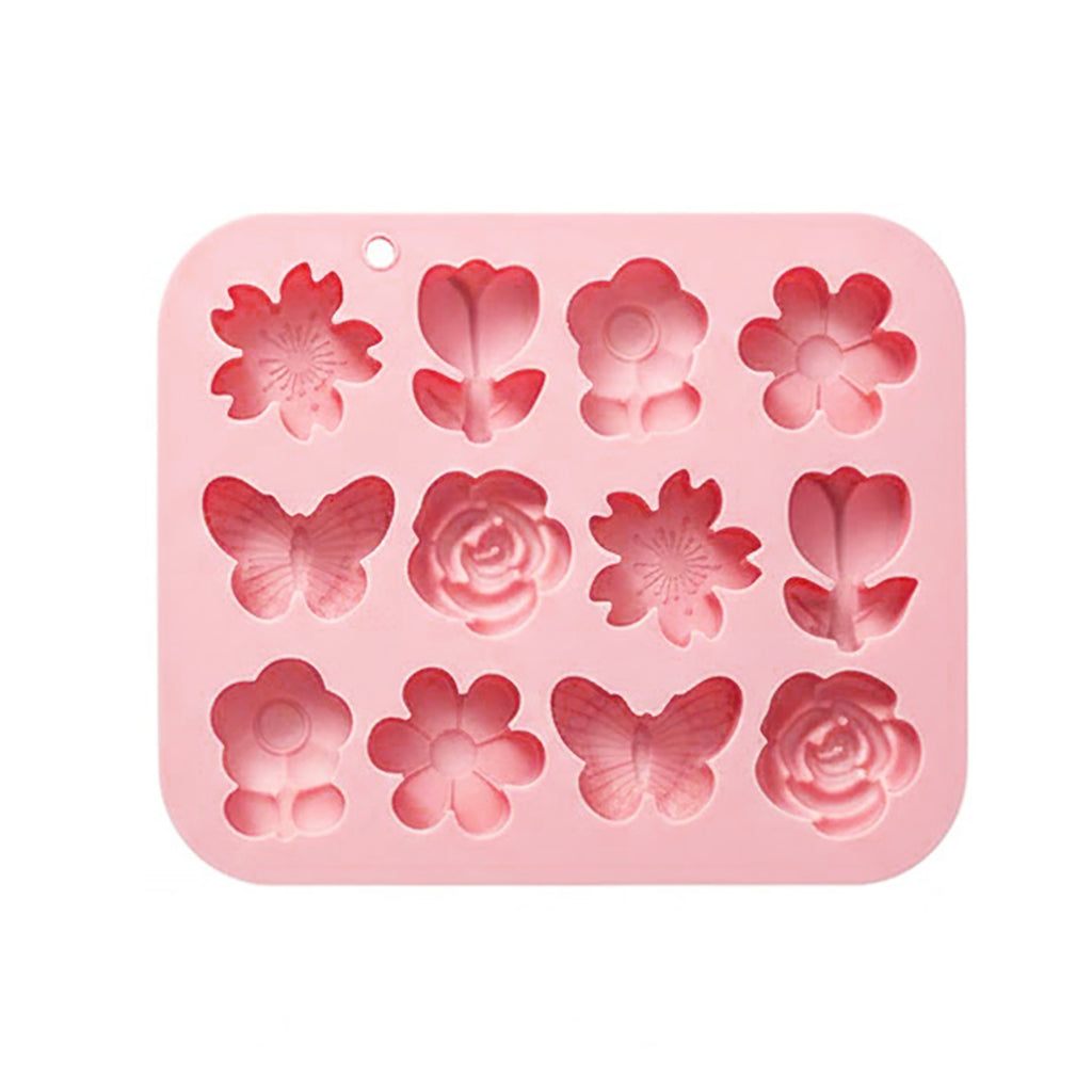 Anna-Kaci 2-Piece Silicone Flower and Butterfly Baking Mold Set Nonstick Flexible Candy Chocolate Mold