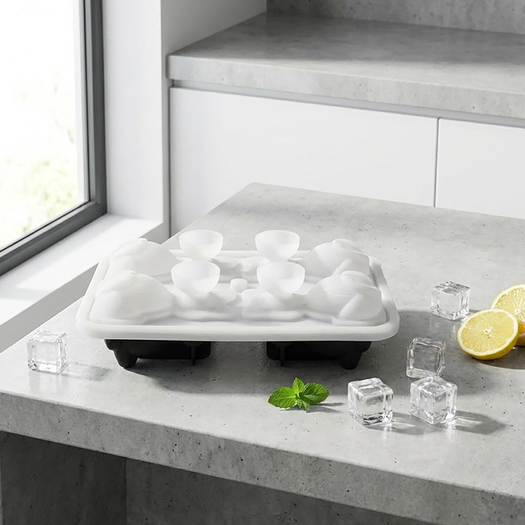 Anna-Kaci Cat Shaped Ice Cube Tray Silicone Large Mold with Easy Release Flexible Freezer Tray