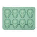 Anna-Kaci 2-Pack Skull Silicone Ice Cube Tray 8-Cavity Flexible Nonstick Halloween Drink Mold