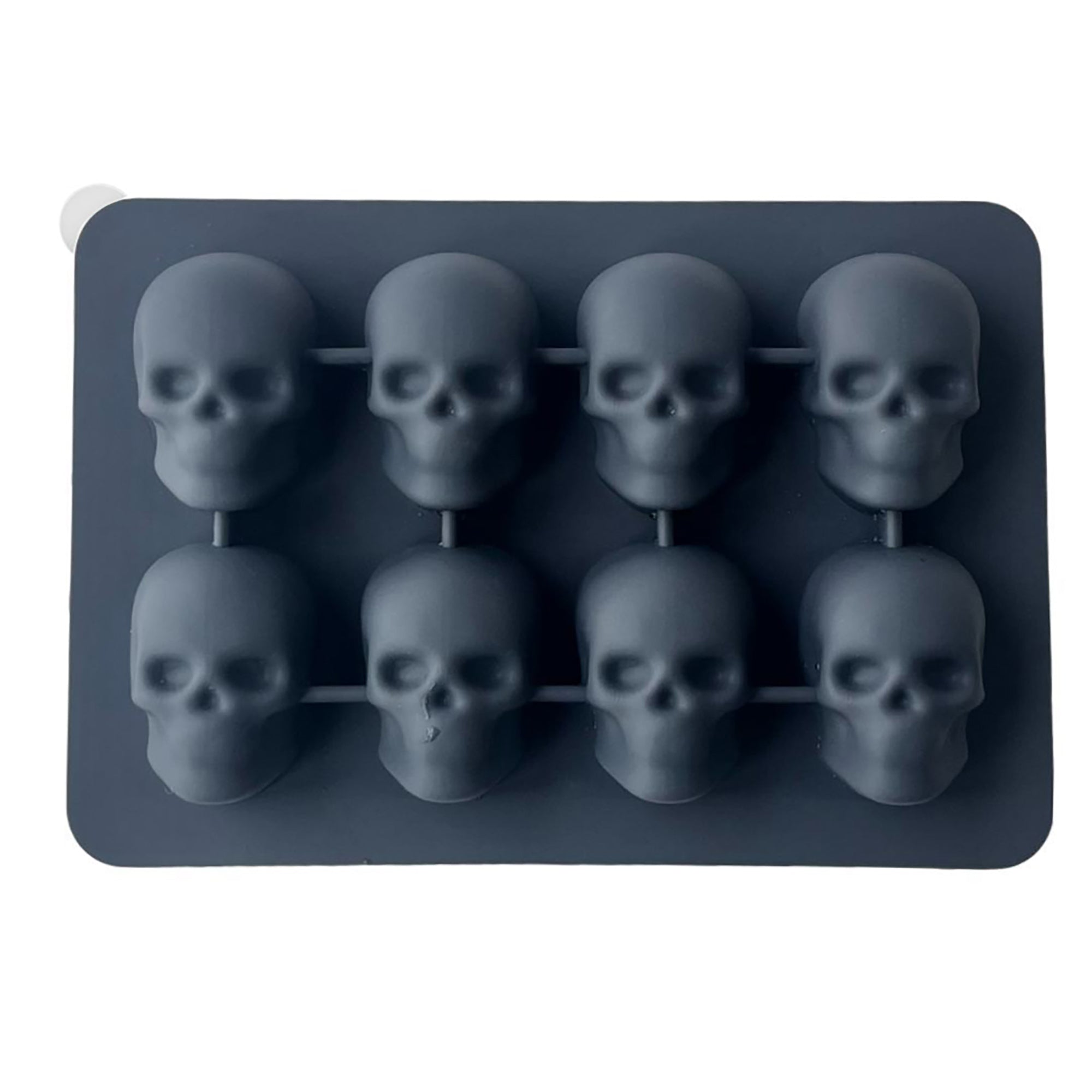 Anna-Kaci 2-Pack Skull Silicone Ice Cube Tray 8-Cavity Flexible Nonstick Halloween Drink Mold