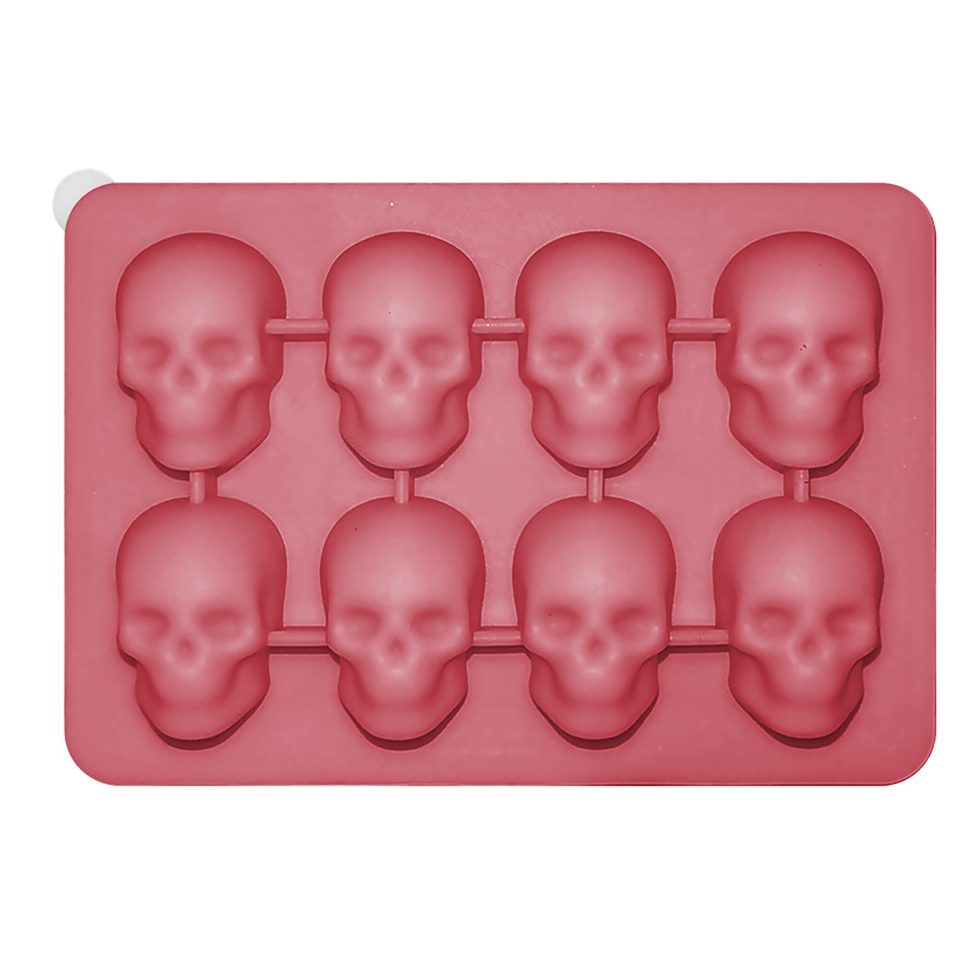 Anna-Kaci 2-Pack Skull Silicone Ice Cube Tray 8-Cavity Flexible Nonstick Halloween Drink Mold
