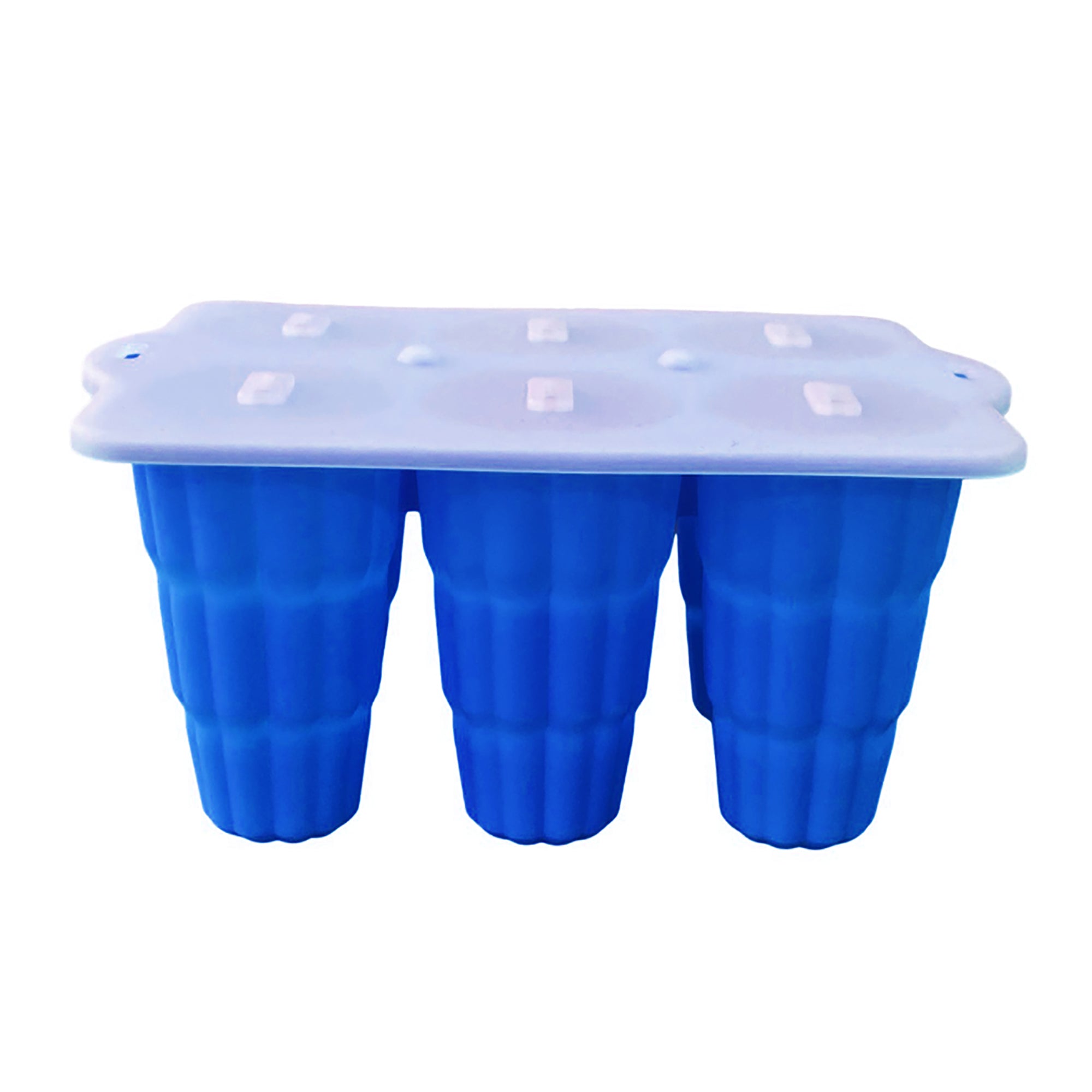 Anna-Kaci 6-Cavity Silicone Popsicle Mold with Reusable Lid Flexible Nonstick Frozen Treat Tray