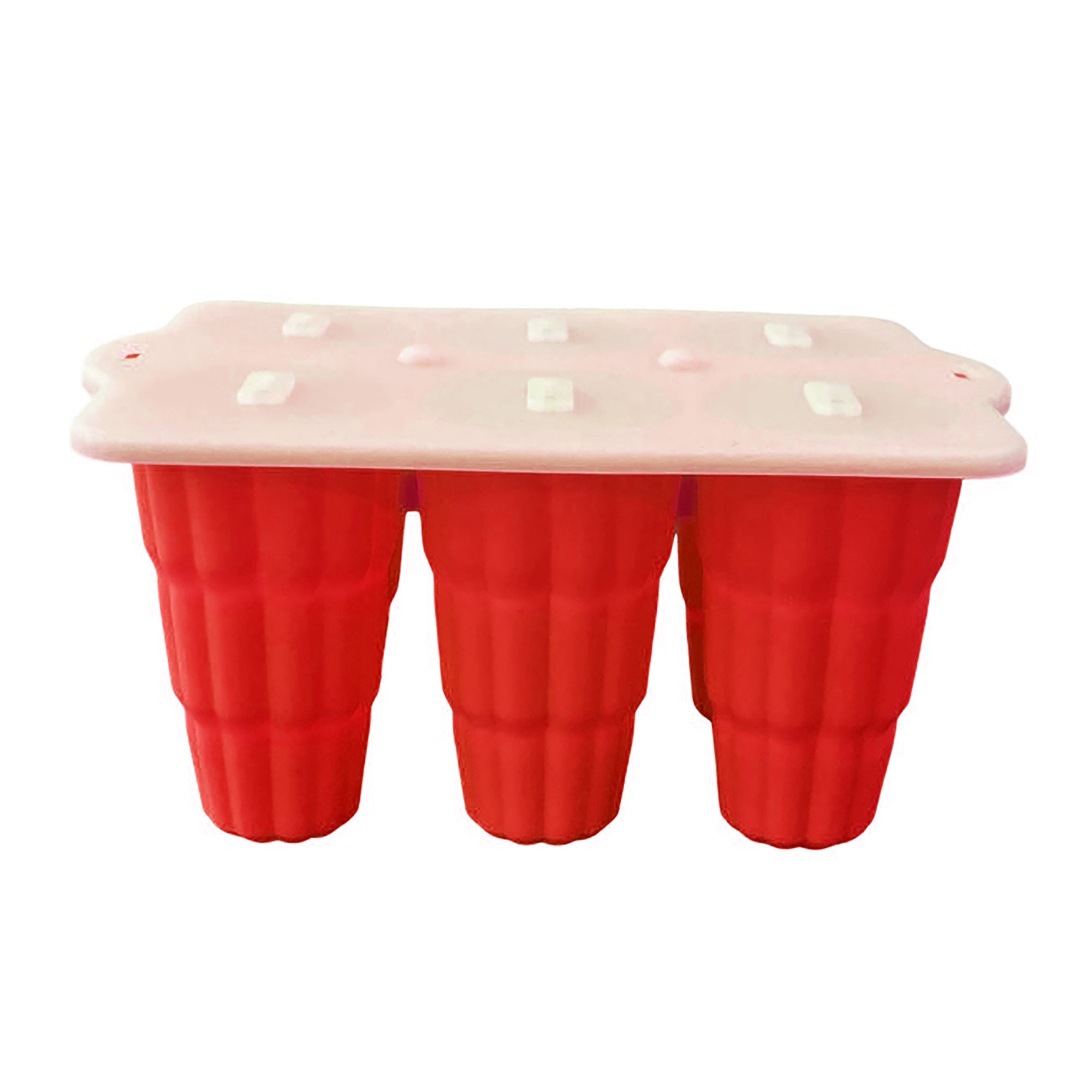 Anna-Kaci 6-Cavity Silicone Popsicle Mold with Reusable Lid Flexible Nonstick Frozen Treat Tray