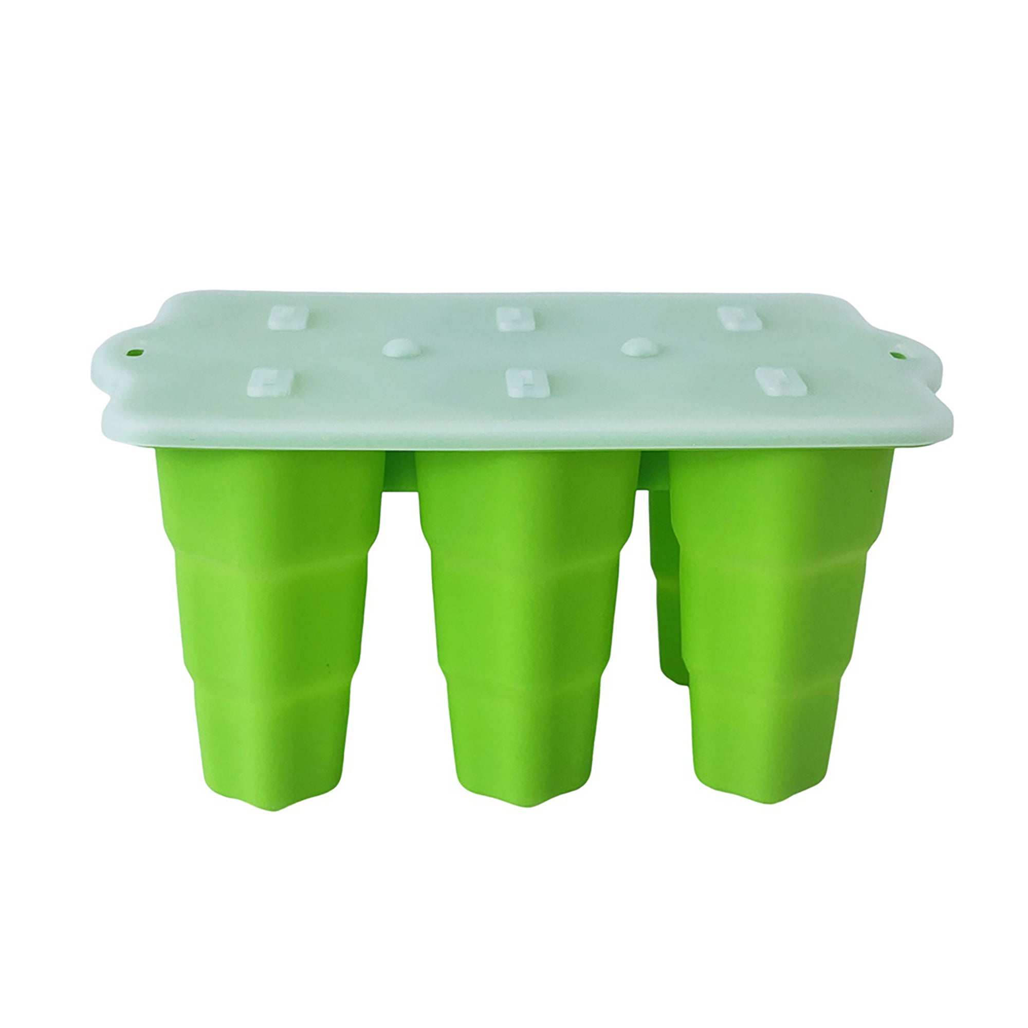 Anna-Kaci Silicone Popsicle Mold with Lid Reusable Ice Pop Maker Tray with 6 Cavities
