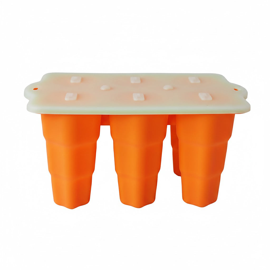 Anna-Kaci Silicone Popsicle Mold with Lid Reusable Ice Pop Maker Tray with 6 Cavities