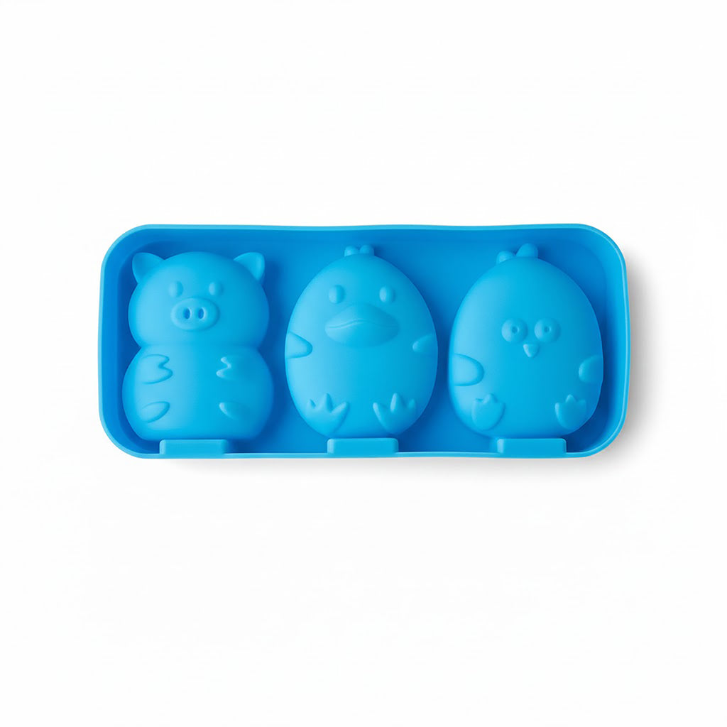 Anna-Kaci Silicone Animal Ice Mold Tray Cute Pig Duck Chick Shape Reusable Freezer Mold Set 2 Piece