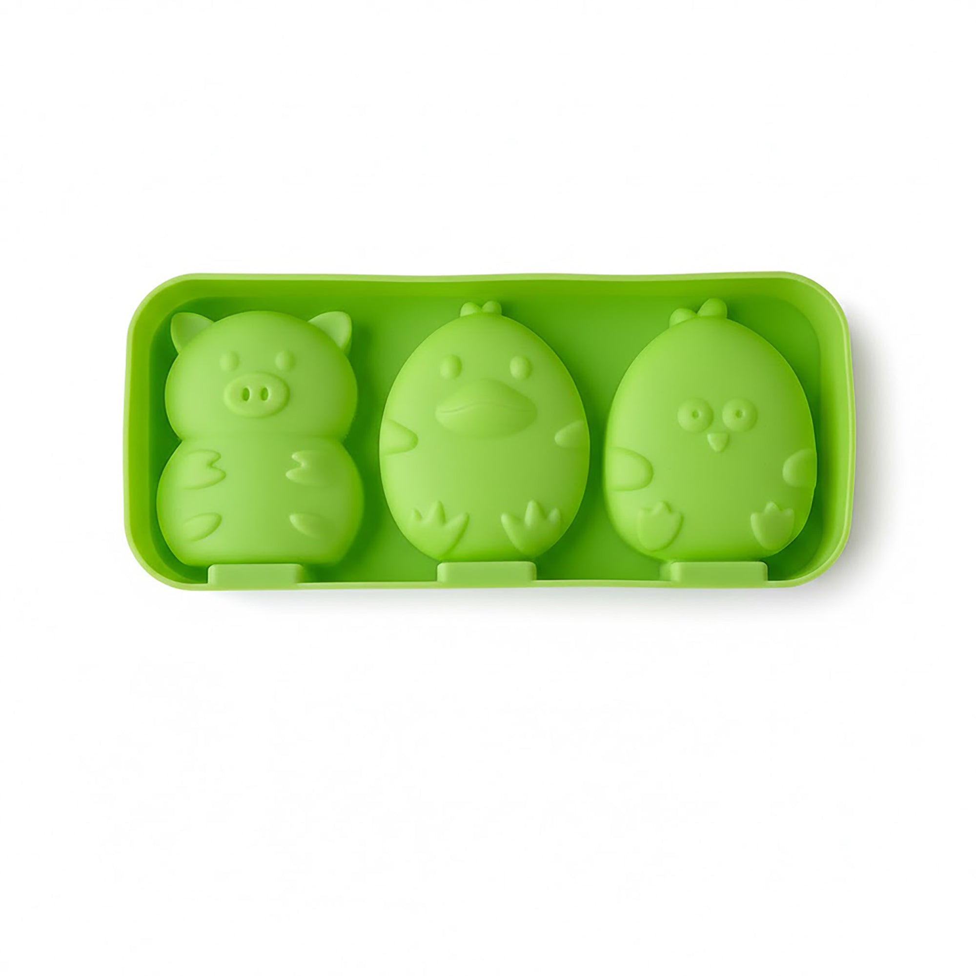 Anna-Kaci Silicone Animal Ice Mold Tray Cute Pig Duck Chick Shape Reusable Freezer Mold Set 2 Piece