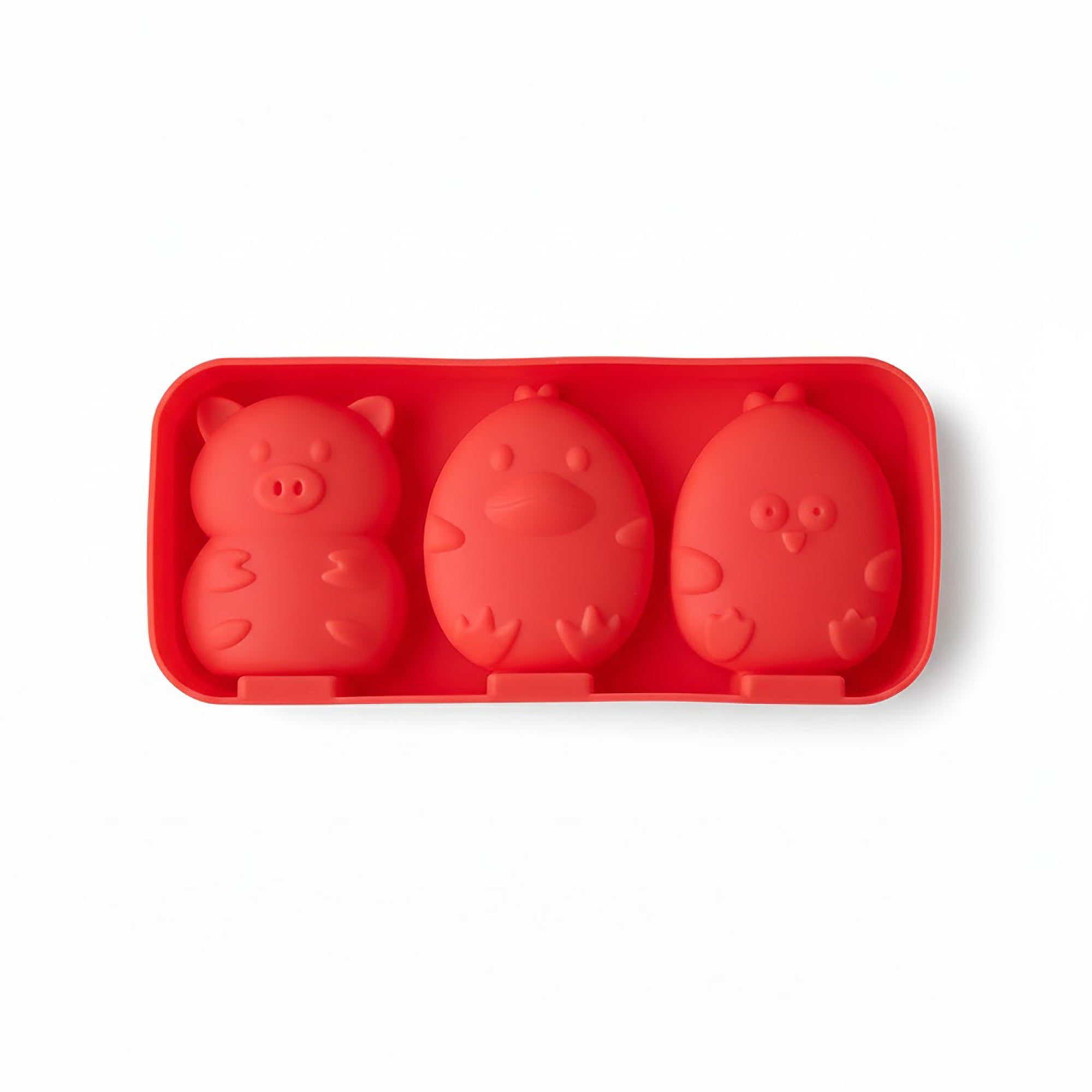 Anna-Kaci Silicone Animal Ice Mold Tray Cute Pig Duck Chick Shape Reusable Freezer Mold Set 2 Piece