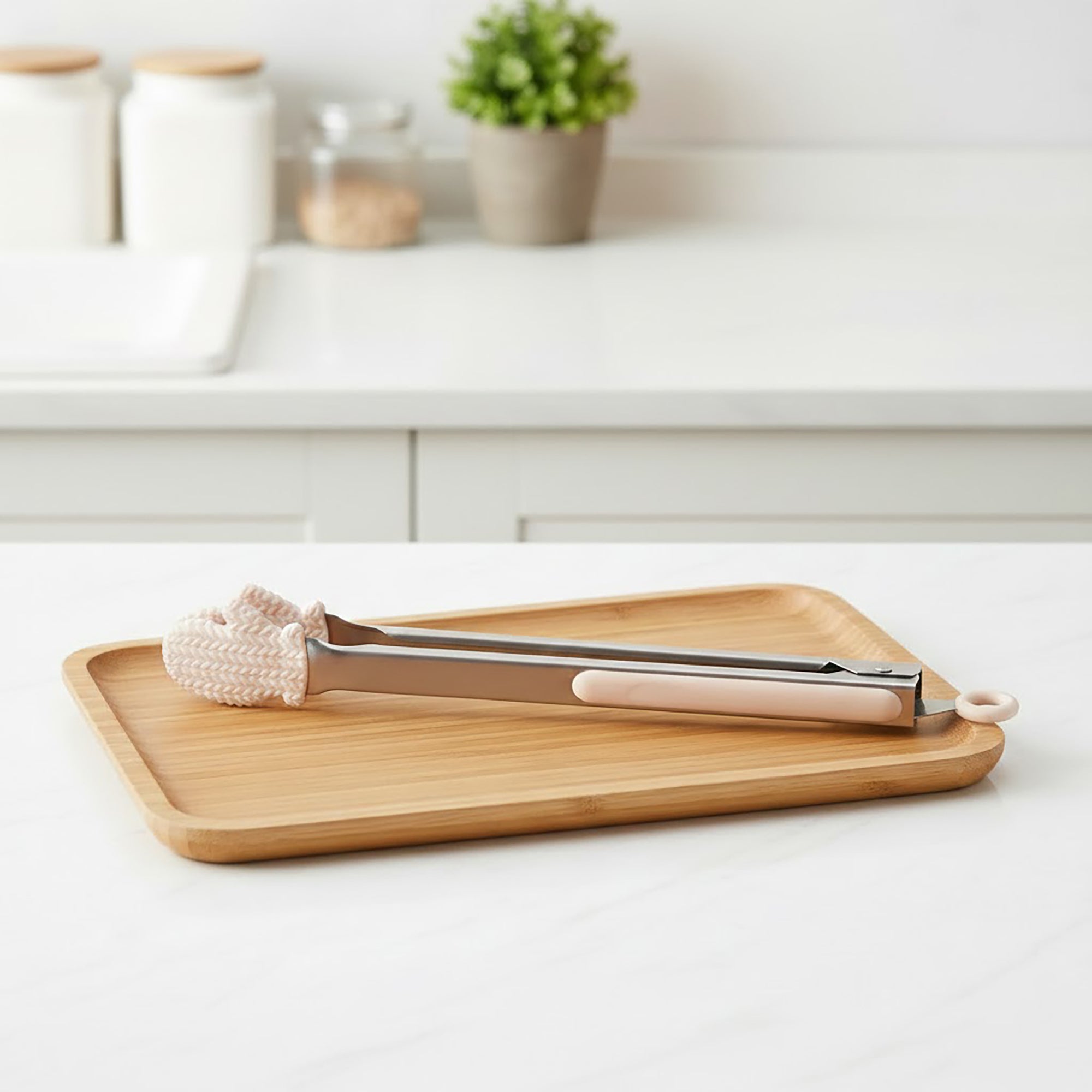 Anna-Kaci Stainless Steel Kitchen Tongs with Silicone Tips Non Slip Serving Utensil Set 2 Piece