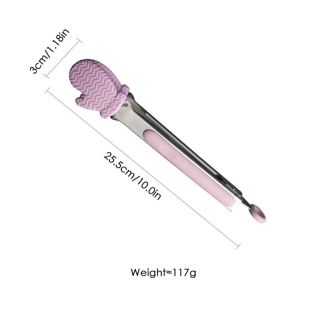 Anna-Kaci Stainless Steel Kitchen Tongs with Silicone Tips Non Slip Serving Utensil Set 2 Piece
