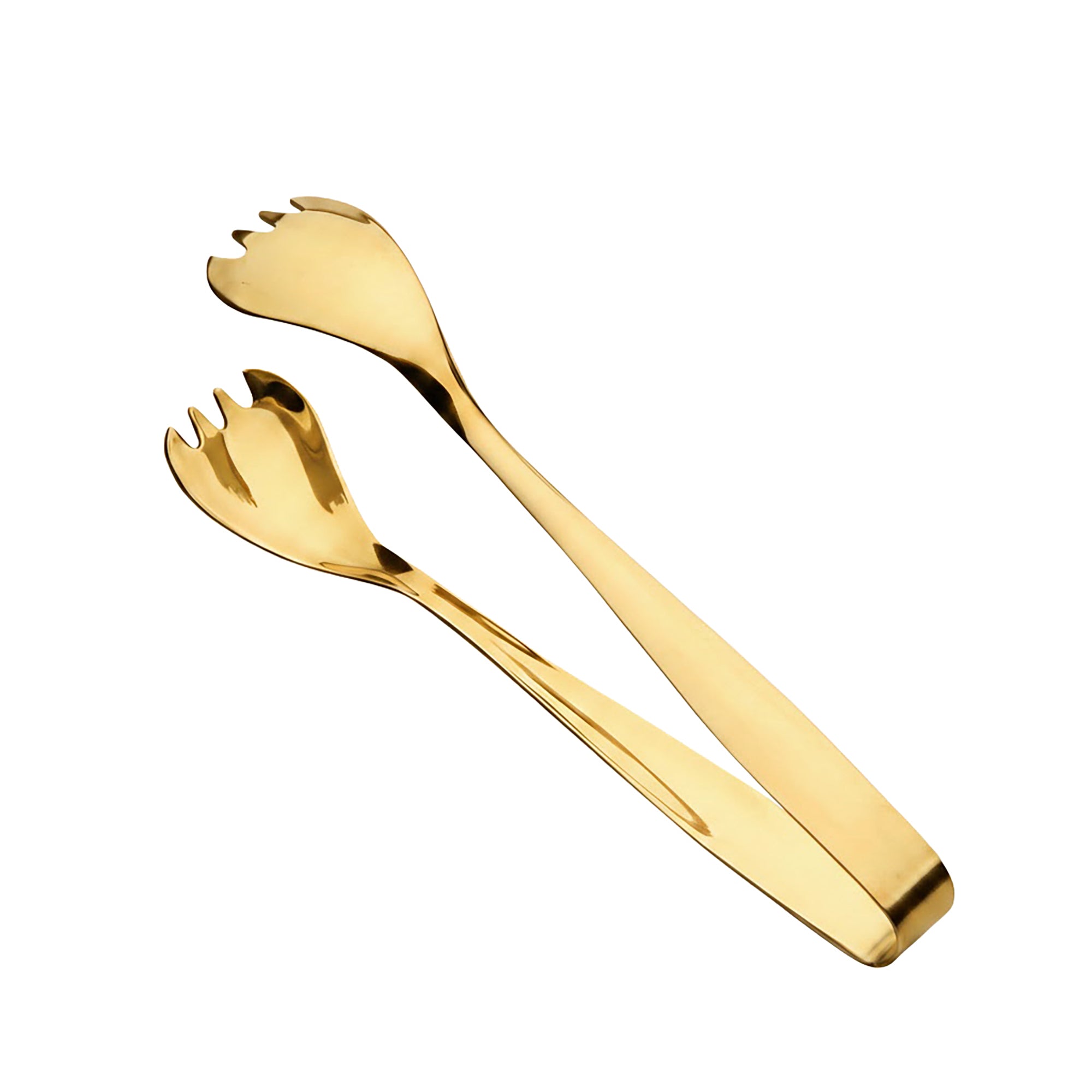 Anna-Kaci Stainless Steel Salad Tongs Mirror Finish Modern Serving Utensil Kitchen Tool