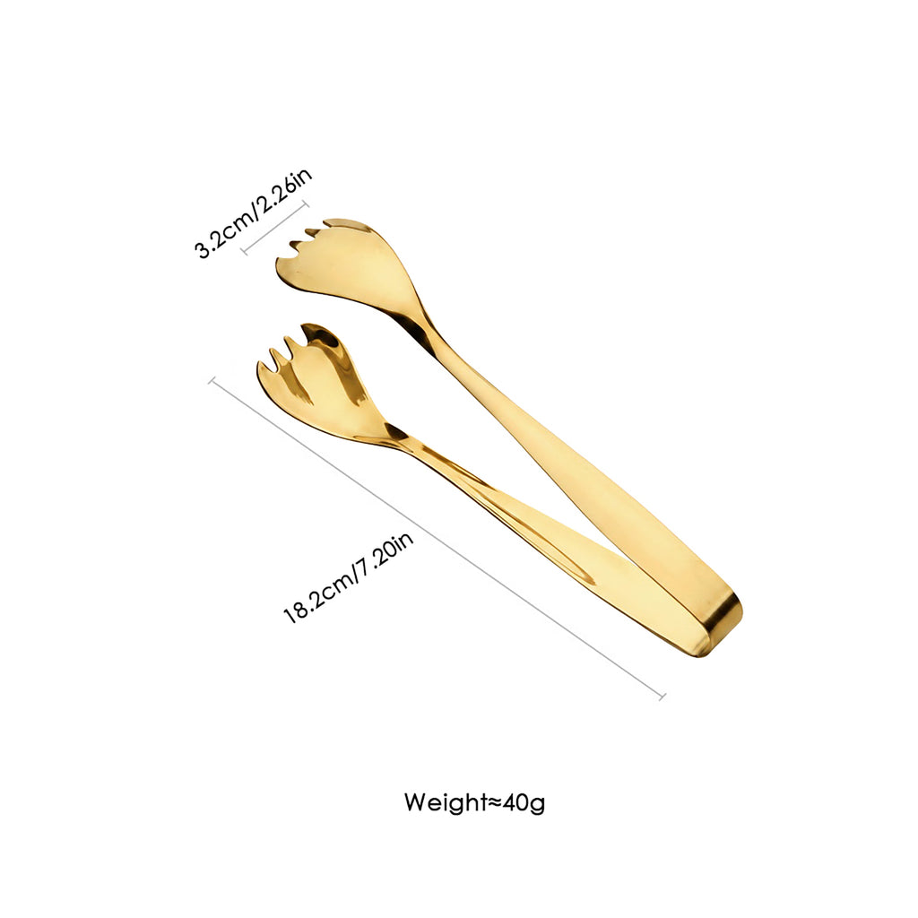 Anna-Kaci Stainless Steel Salad Tongs Mirror Finish Modern Serving Utensil Kitchen Tool