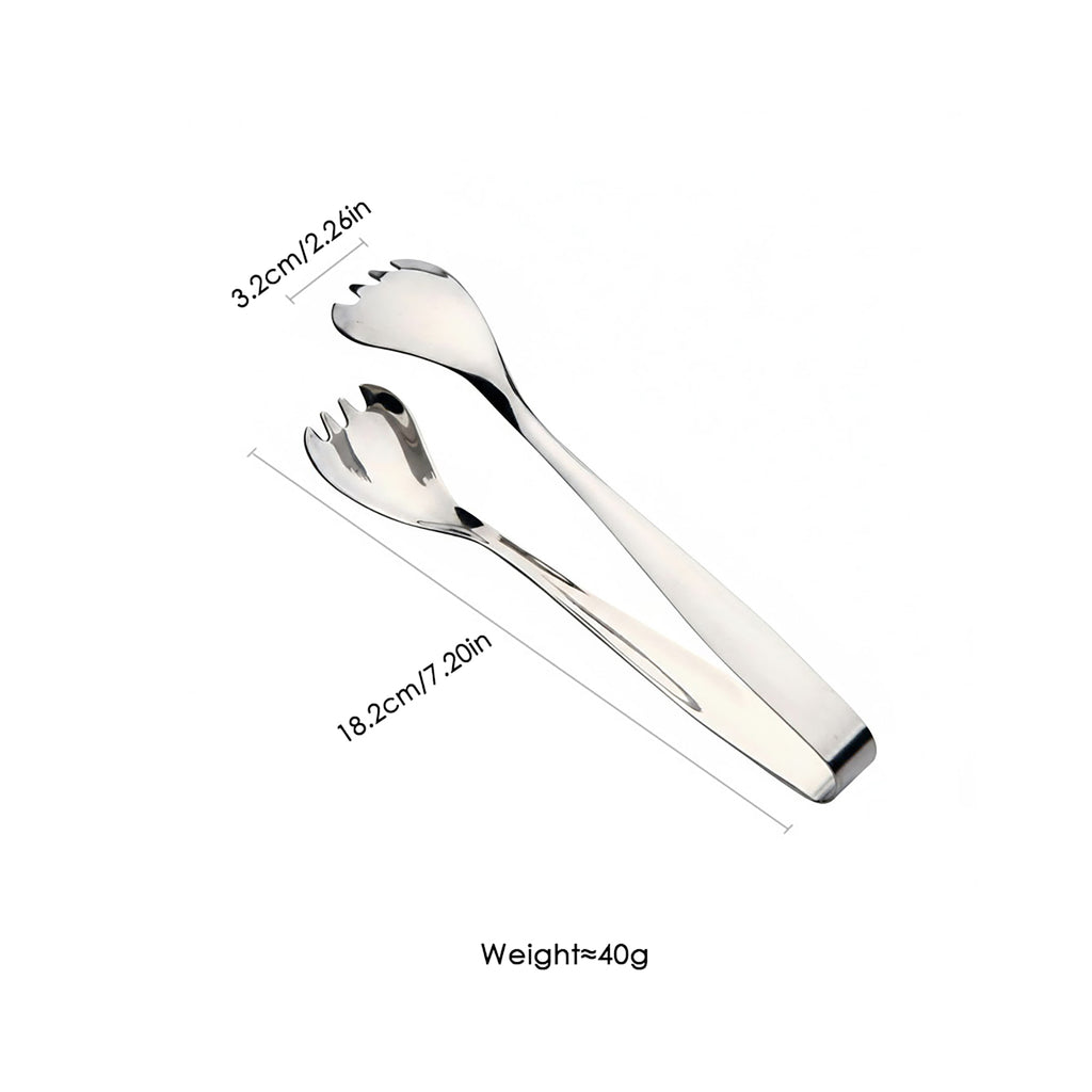 Anna-Kaci Stainless Steel Salad Tongs Mirror Finish Modern Serving Utensil Kitchen Tool