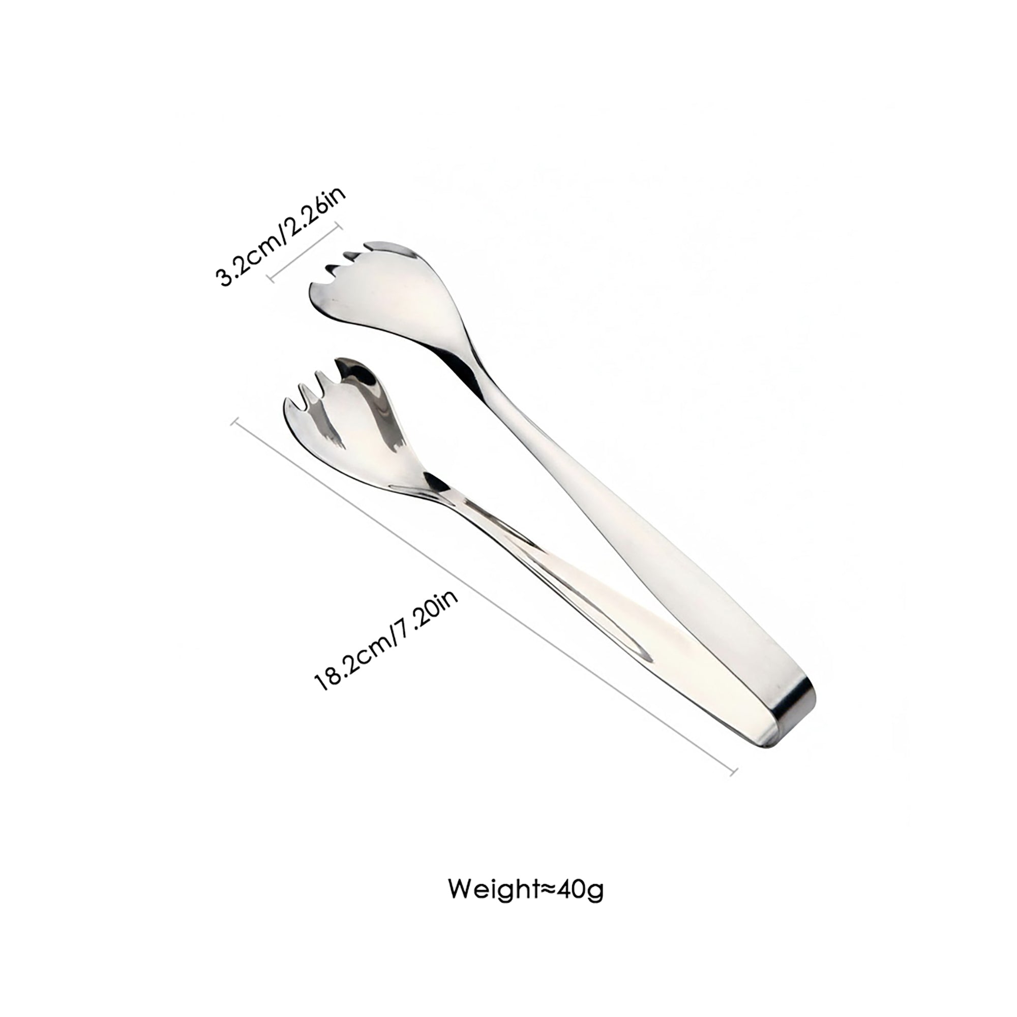 Anna-Kaci Stainless Steel Salad Tongs Mirror Finish Modern Serving Utensil Kitchen Tool