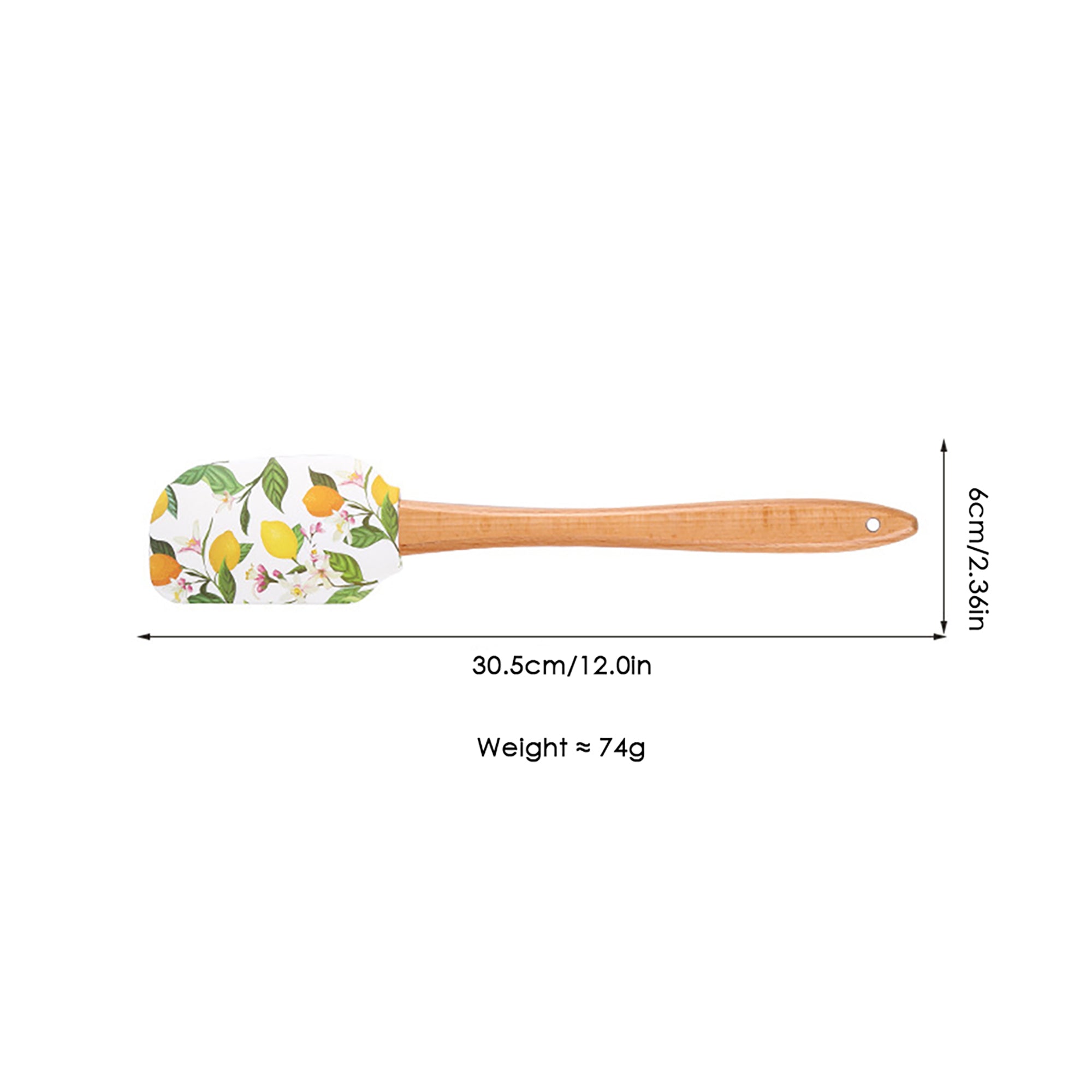 Anna-Kaci Silicone Spatula Set Butterfly Floral Print Wooden Handle Heat Resistant Baking Mixing Tools 2 Piece