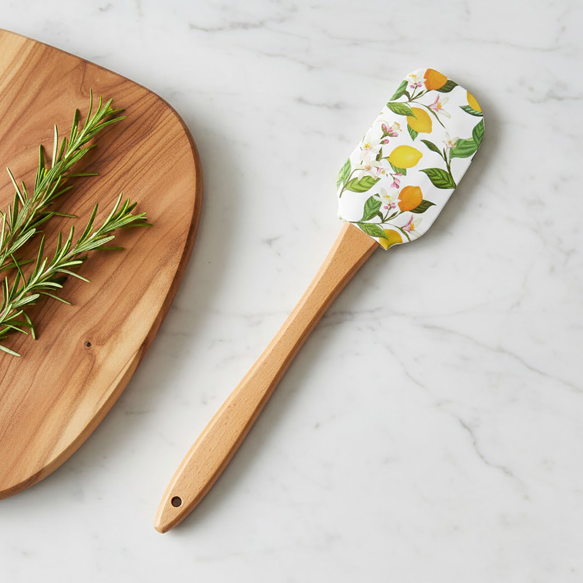Anna-Kaci Silicone Spatula Set Butterfly Floral Print Wooden Handle Heat Resistant Baking Mixing Tools 2 Piece