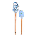 Anna-Kaci Silicone Spatula Set with Wooden Handles Bee Print Heat Resistant Kitchen Baking Tools 2 Piece