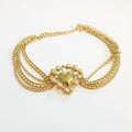 Anna-Kaci Women's Multi Chain Heart Charm Waist Belt with Pearl Detail Decorative Fashion Accessory