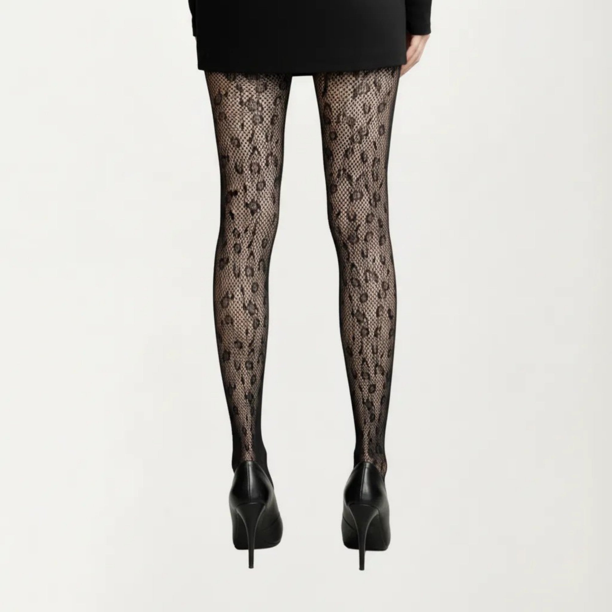 Anna-Kaci Women's Sheer Leopard Pattern Tights 3 Piece Set Lace Fishnet Style Pantyhose