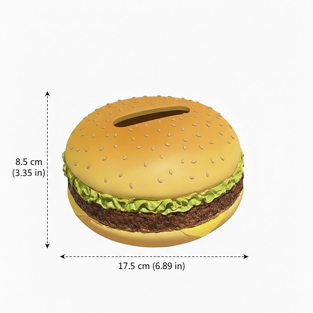 Anna-Kaci Hamburger Shaped Tissue Box Cover Soft Decorative Tabletop Holder