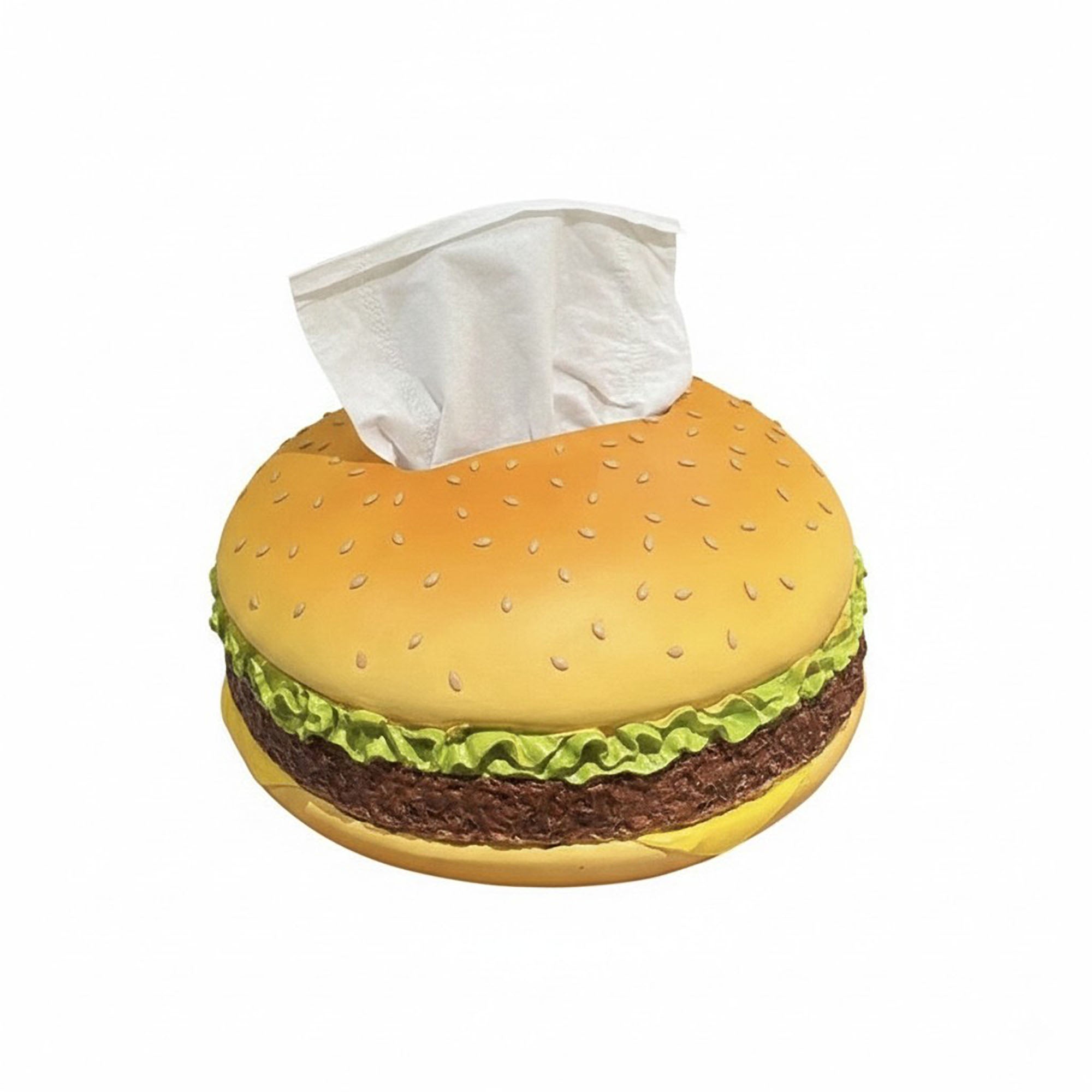 Anna-Kaci Hamburger Shaped Tissue Box Cover Soft Decorative Tabletop Holder