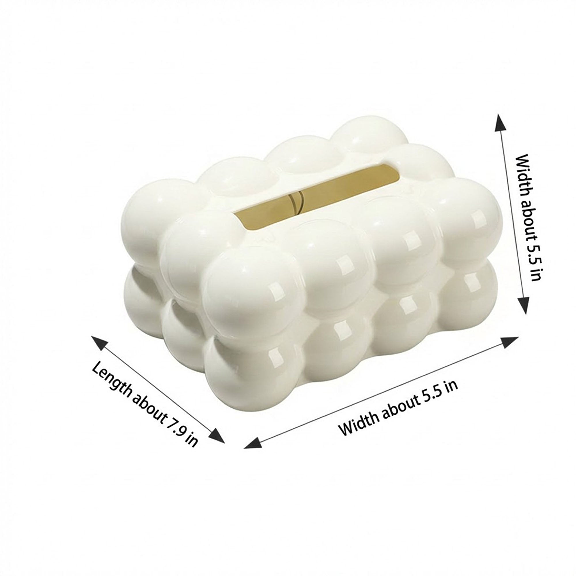Anna-Kaci Bubble Cube Tissue Box Cover Decorative Tabletop Holder