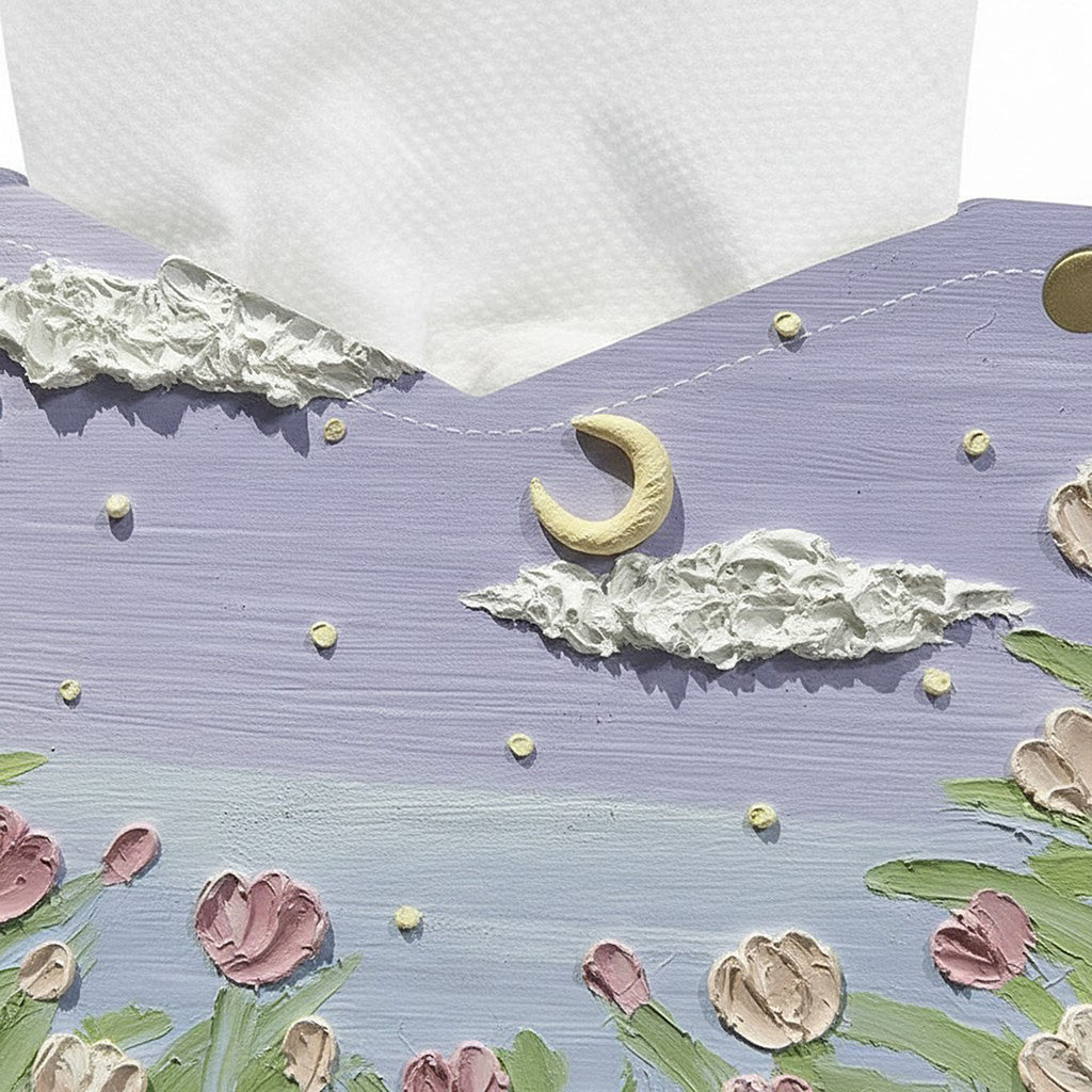 Anna-Kaci 3-Piece Floral Decorative Tissue Box Cover with Painted Tulip Design