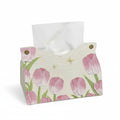 Anna-Kaci 3-Piece Floral Decorative Tissue Box Cover with Painted Tulip Design