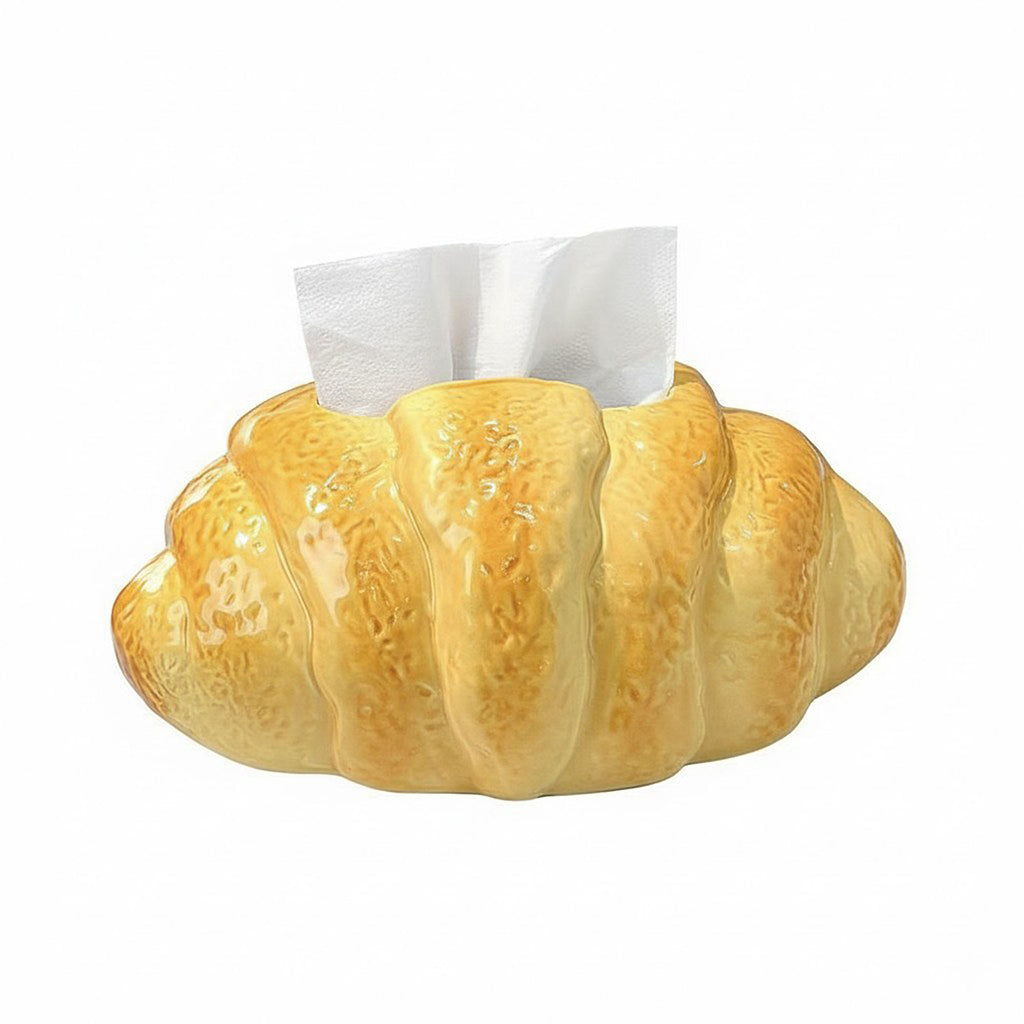 Anna-Kaci Croissant Decorative Tissue Box Cover with Textured Pastry Design