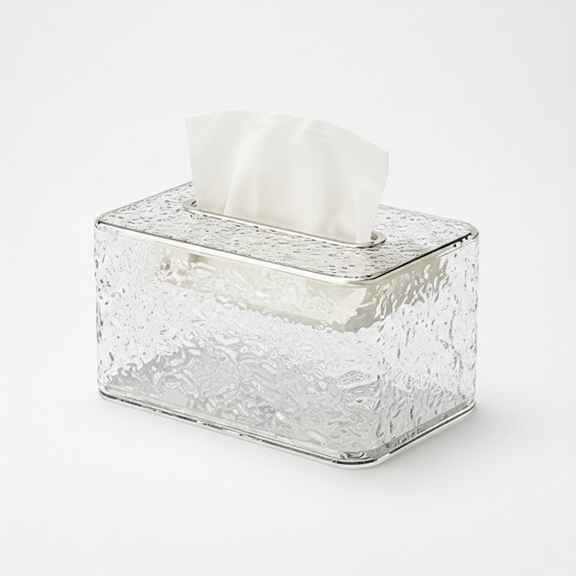 Anna-Kaci Textured Clear Acrylic Tissue Box Cover with Modern Rectangular Design