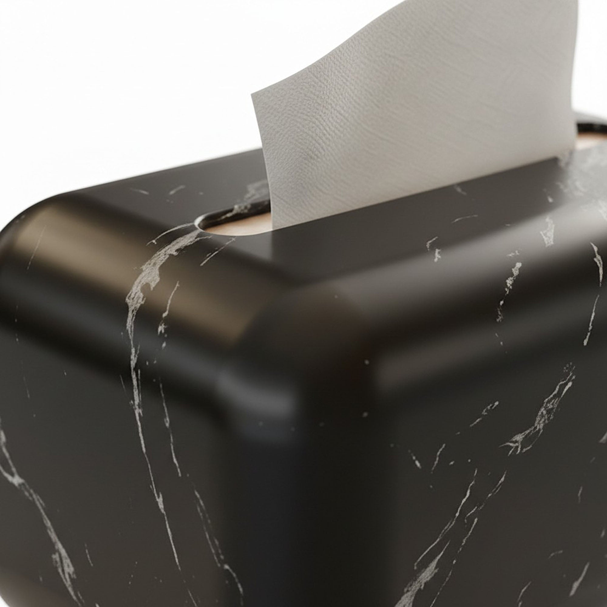 Anna-Kaci Modern Marble-Style Tissue Box Cover with Smooth Rounded Edges