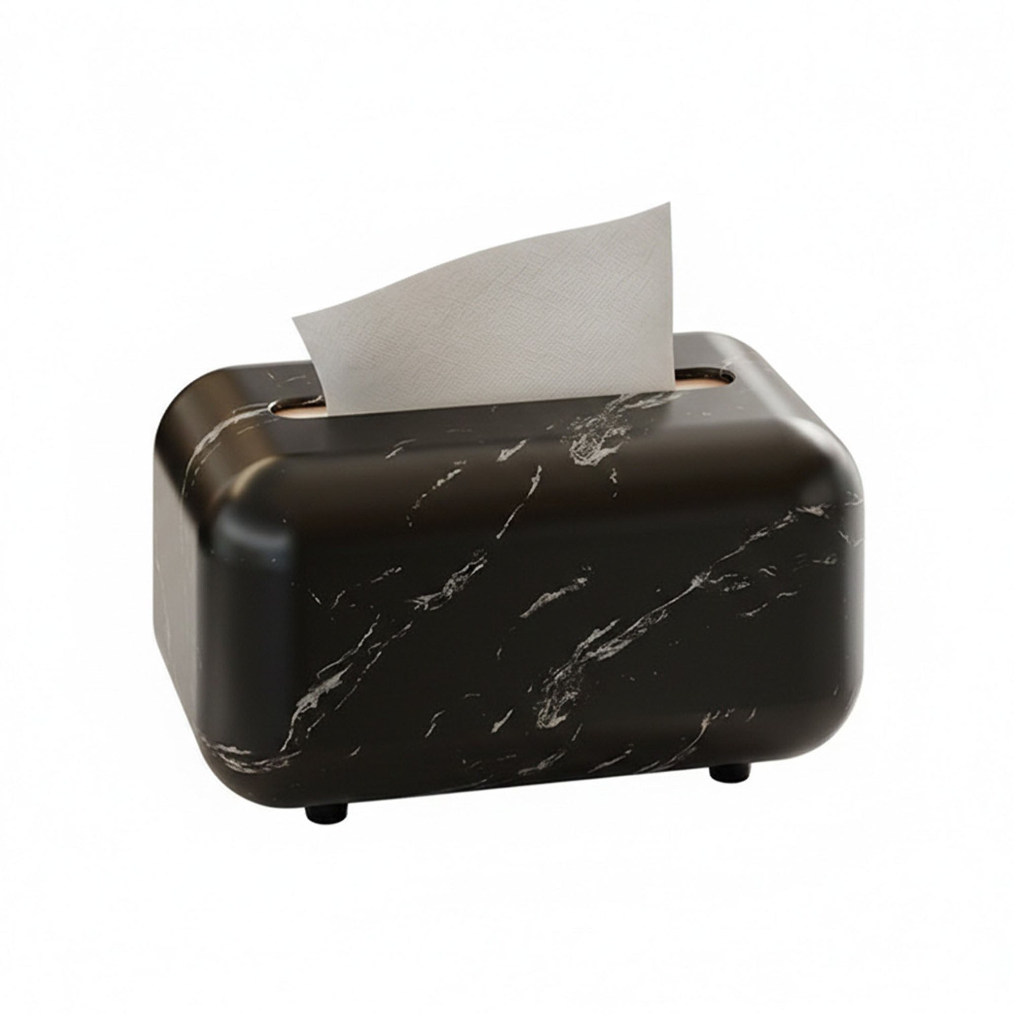 Anna-Kaci Modern Marble-Style Tissue Box Cover with Smooth Rounded Edges