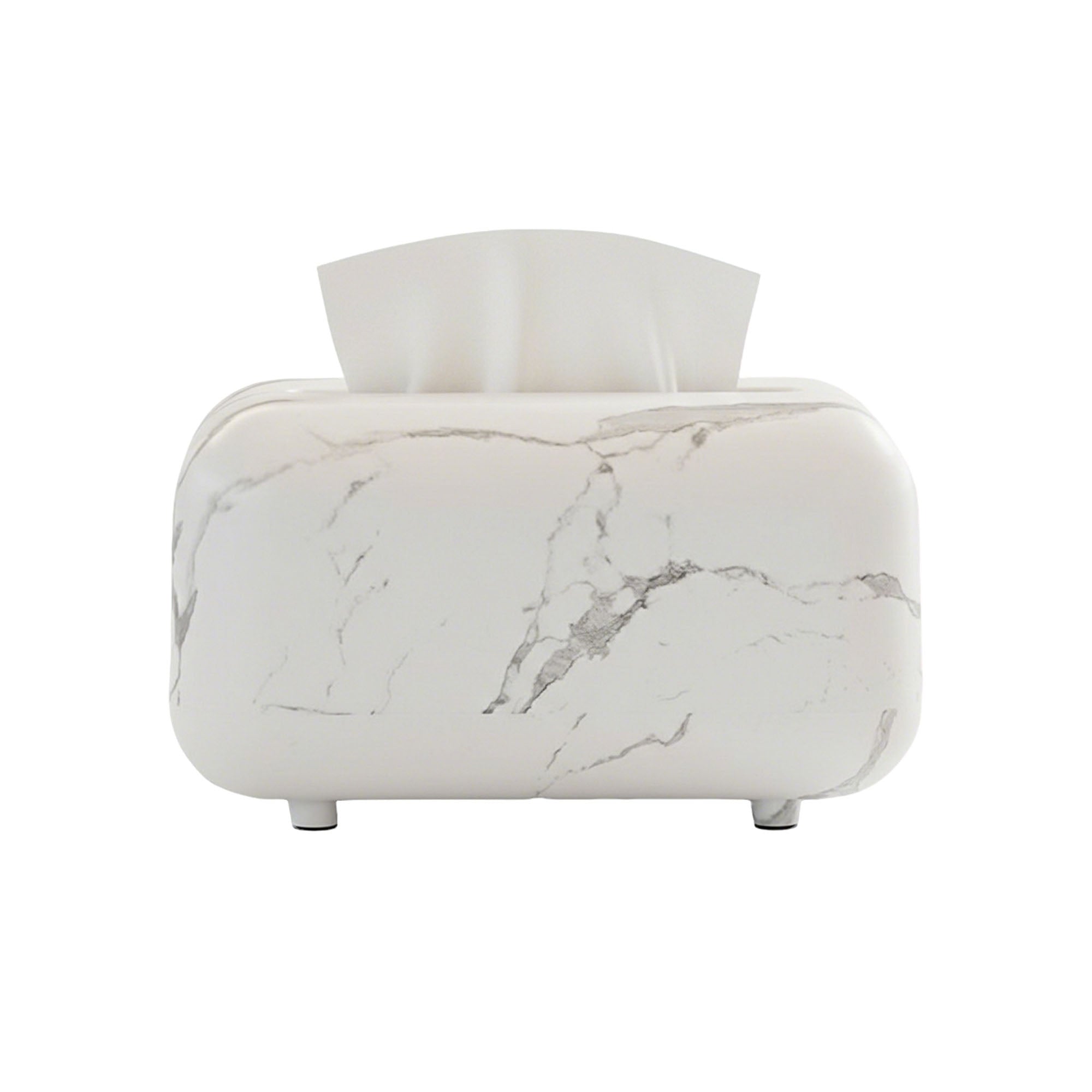 Anna-Kaci Modern Marble-Style Tissue Box Cover with Smooth Rounded Edges