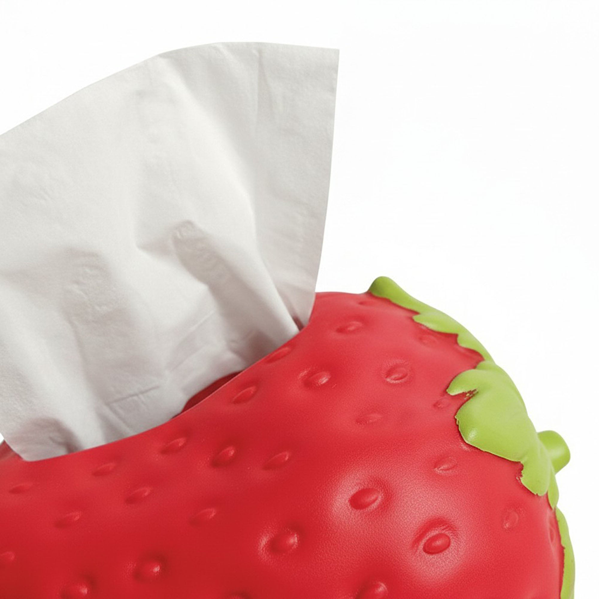 Anna-Kaci Strawberry-Shaped Decorative Tissue Holder with Textured Surface