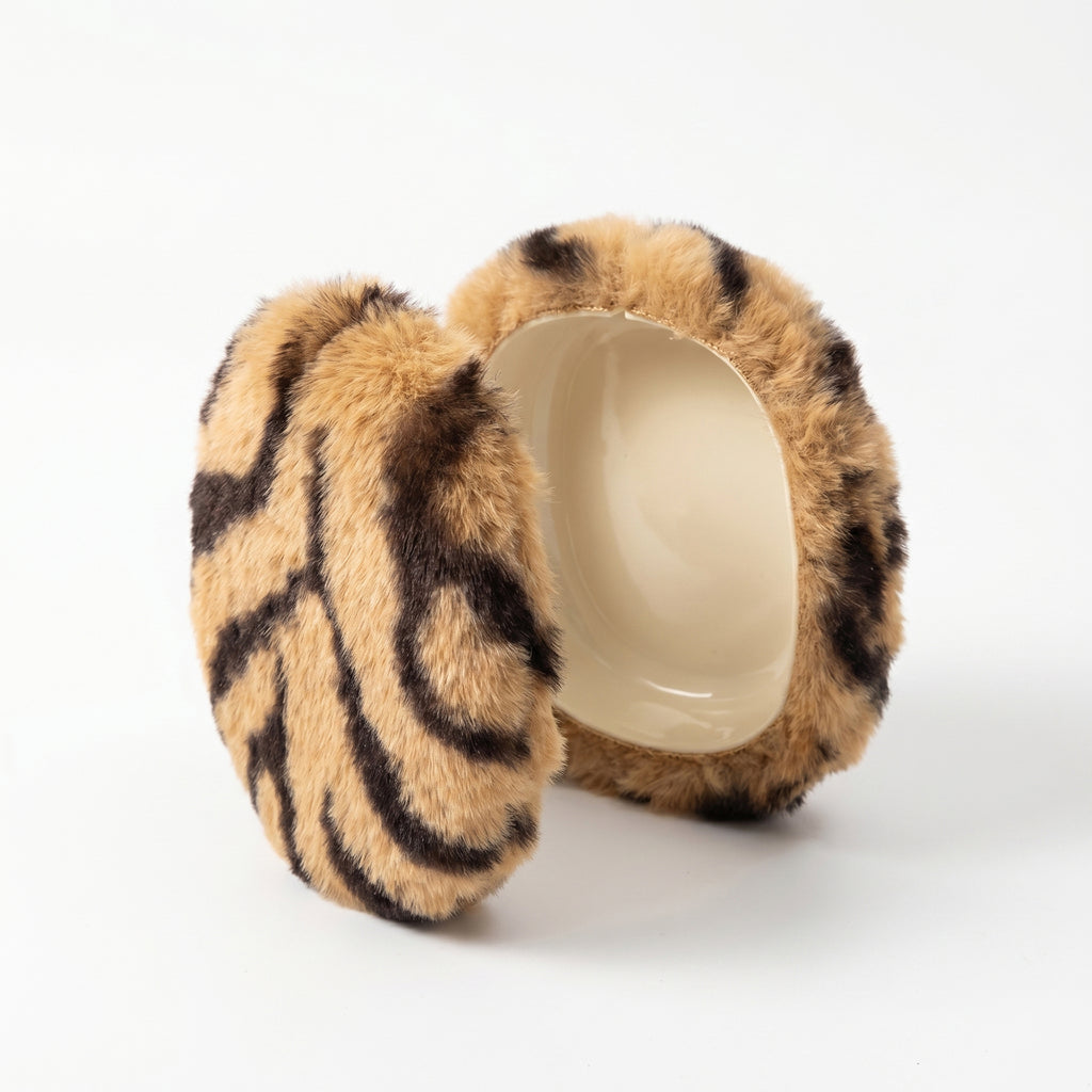 Anna-Kaci Tiger Print Plush Headphone Case for AirPods Max, Cute Furry Protective Cover with Soft Lining