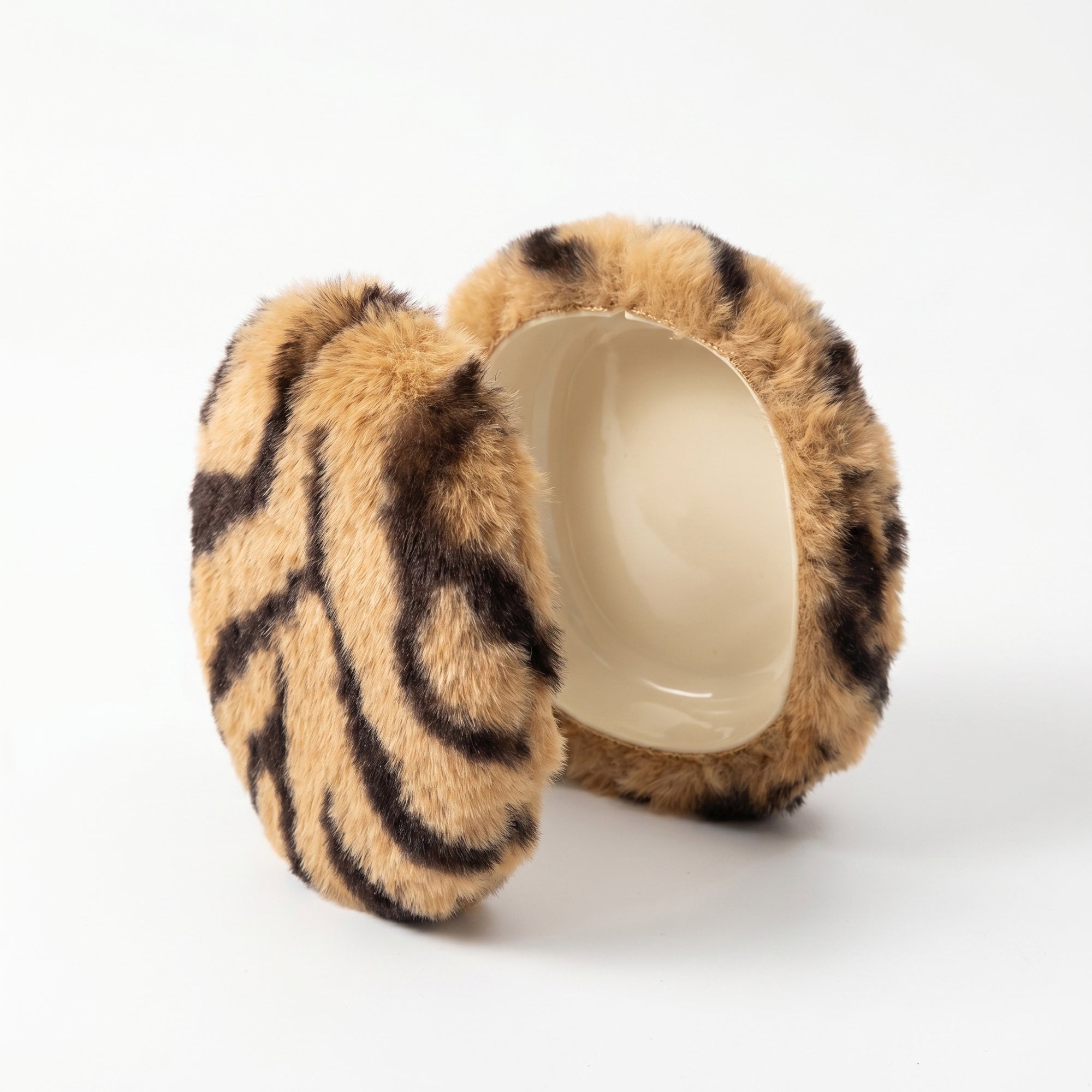Anna-Kaci Tiger Print Plush Headphone Case for AirPods Max, Cute Furry Protective Cover with Soft Lining