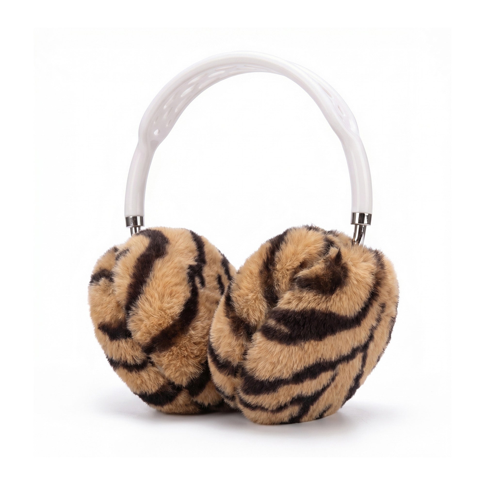 Anna-Kaci Tiger Print Plush Headphone Case for AirPods Max, Cute Furry Protective Cover with Soft Lining