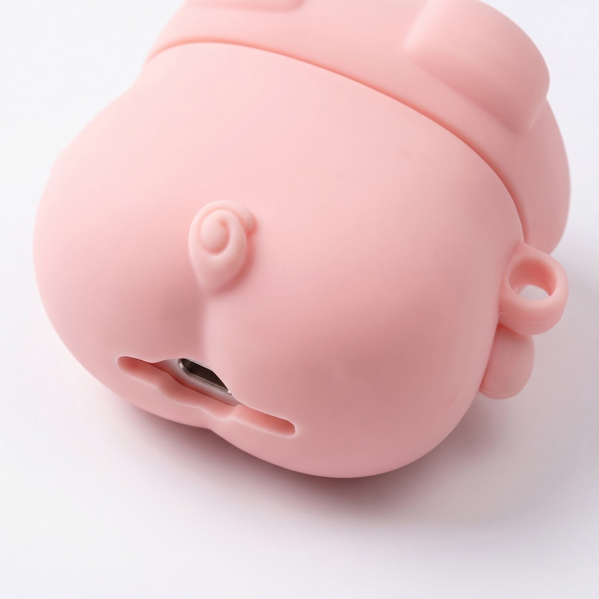 Anna-Kaci Cute Pink Pig Silicone AirPods 4 Case, 3D Cartoon Protective Cover with Carabiner