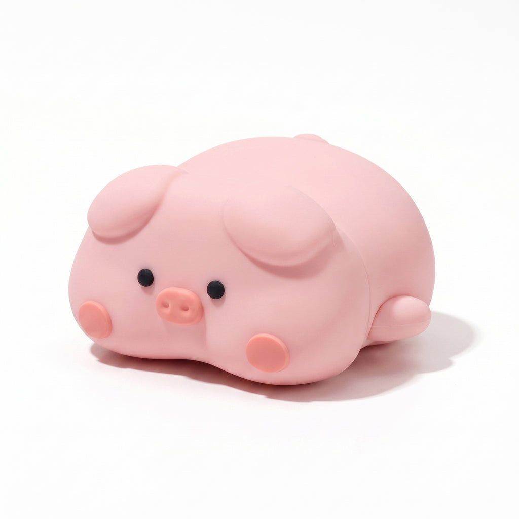 Anna-Kaci Cute Pink Pig Silicone AirPods 4 Case, 3D Cartoon Protective Cover with Carabiner