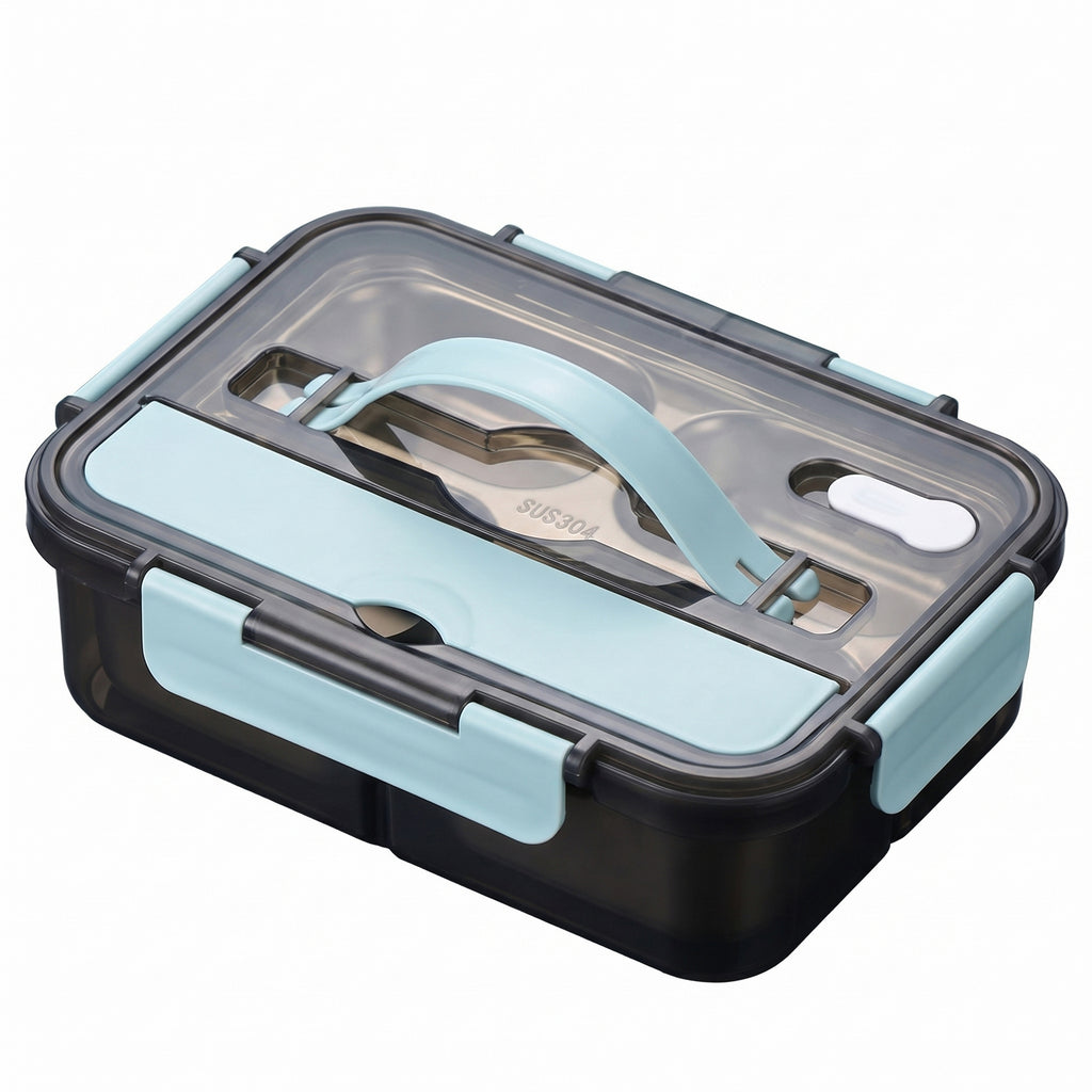 Anna-Kaci Bento Lunch Box Leakproof Food Container with Compartments Utensil Storage and Secure Lock Lid