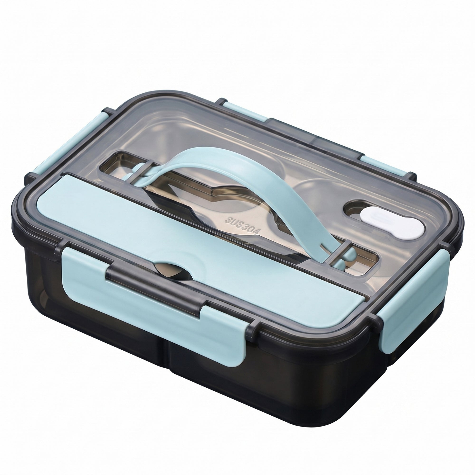 Anna-Kaci Bento Lunch Box Leakproof Food Container with Compartments Utensil Storage and Secure Lock Lid