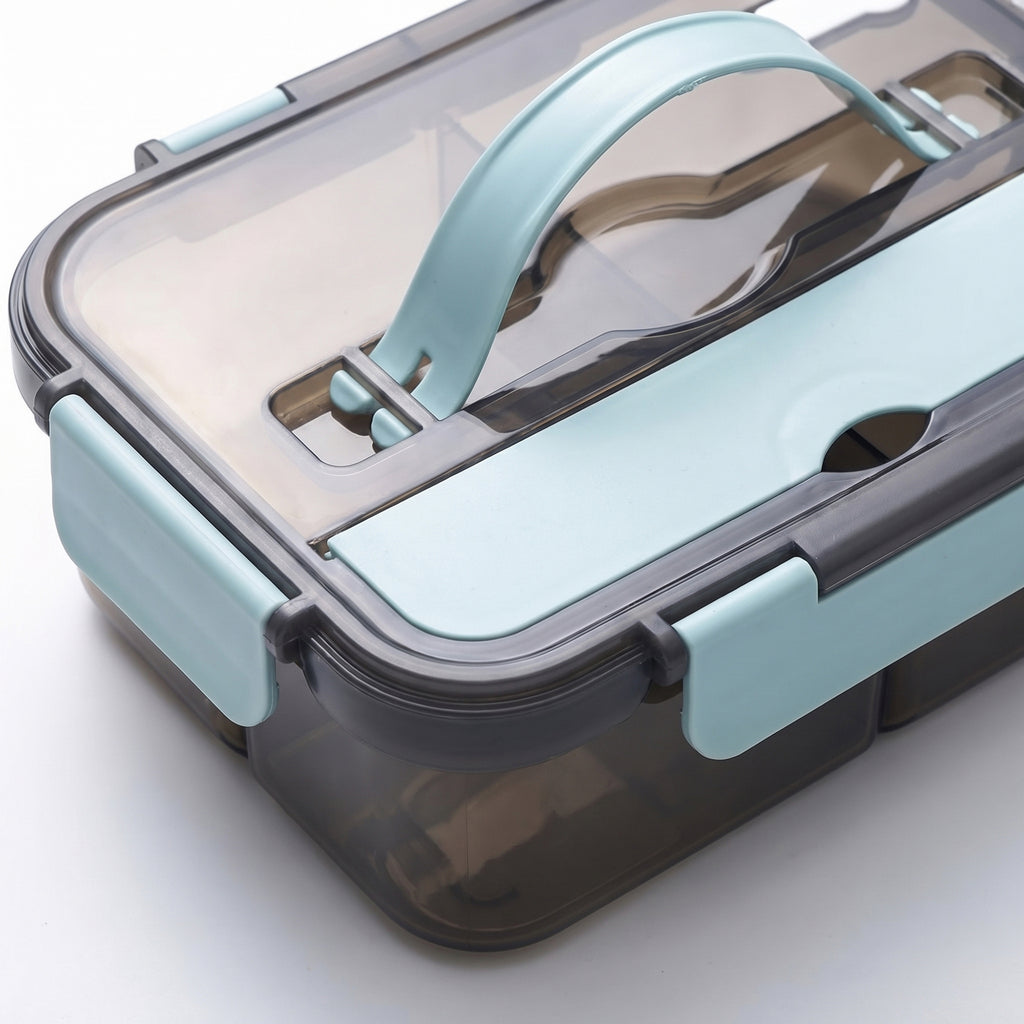 Anna-Kaci Bento Lunch Box Leakproof Food Container with Compartments Utensil Storage and Secure Lock Lid