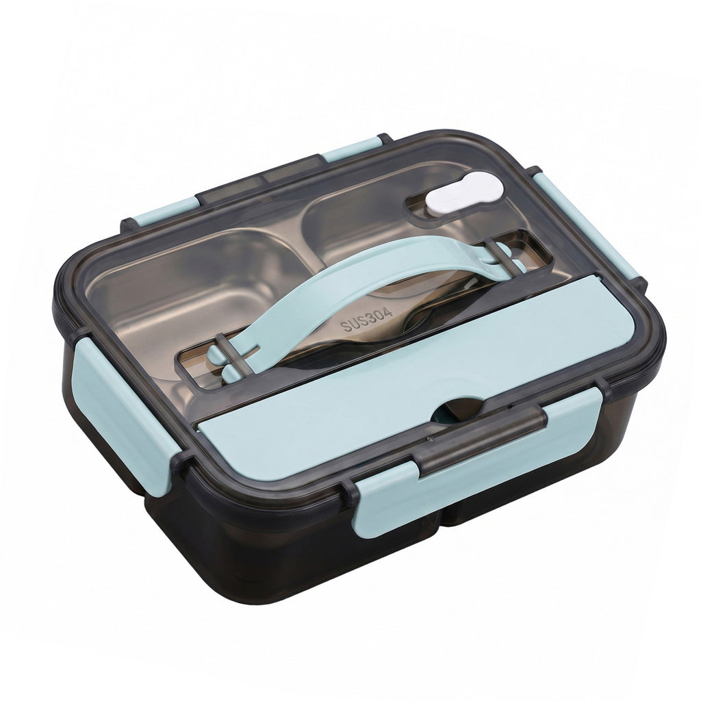 Anna-Kaci Bento Lunch Box Leakproof Food Container with Compartments Utensil Storage and Secure Lock Lid