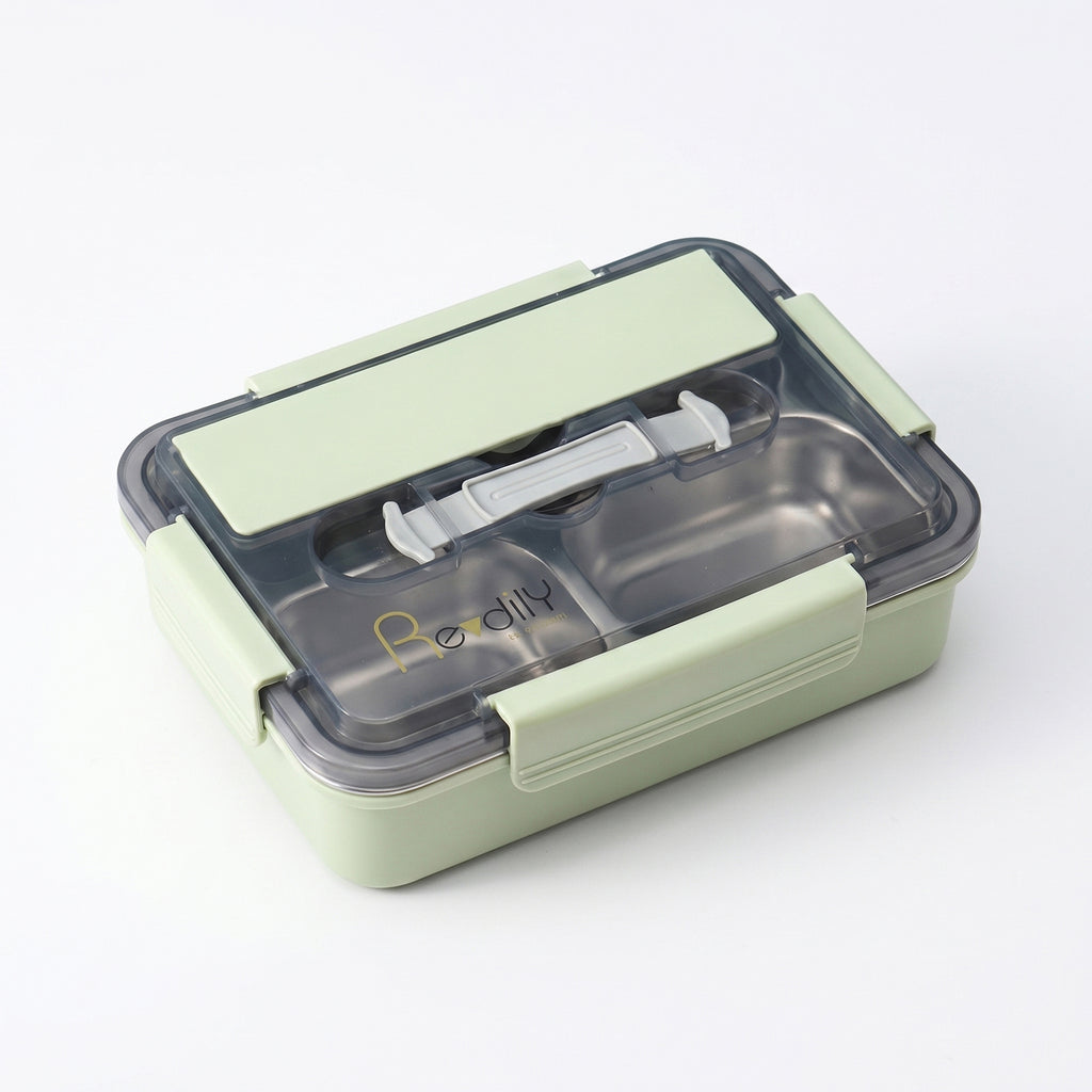 Anna-Kaci Bento Lunch Box Leakproof Food Container with Compartments Utensil Storage and Secure Lock Lid