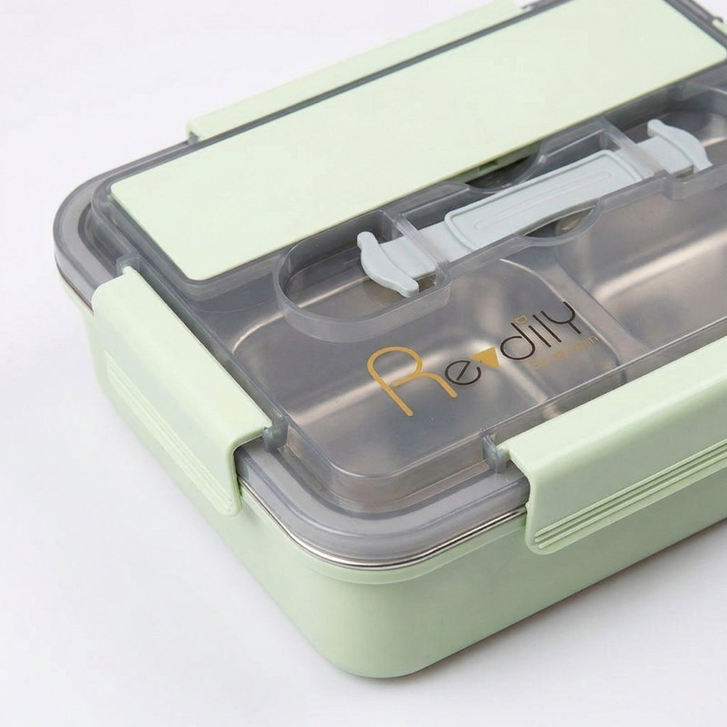 Anna-Kaci Bento Lunch Box Leakproof Food Container with Compartments Utensil Storage and Secure Lock Lid