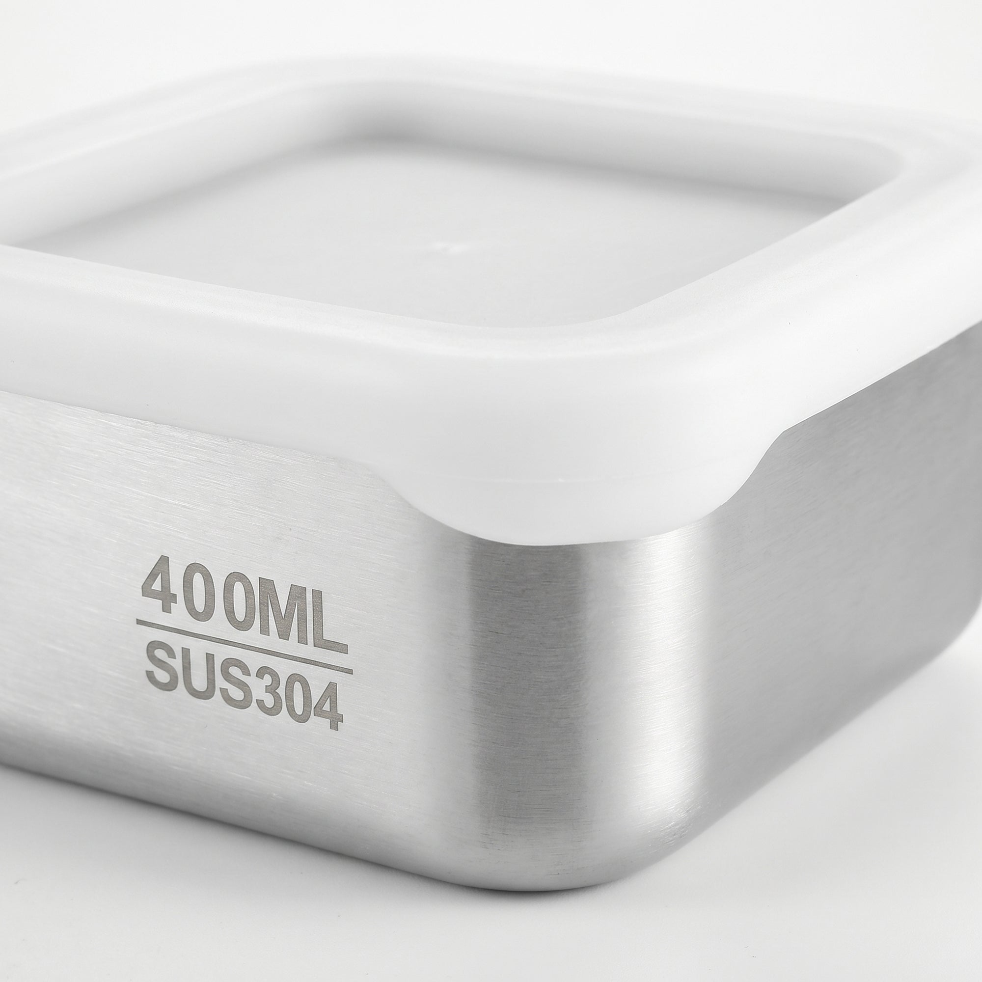 Anna-Kaci 2 Pack Stainless Steel Food Storage Container 400ml Airtight Lid Compact Meal Prep Box