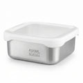 Anna-Kaci 2 Pack Stainless Steel Food Storage Container 400ml Airtight Lid Compact Meal Prep Box